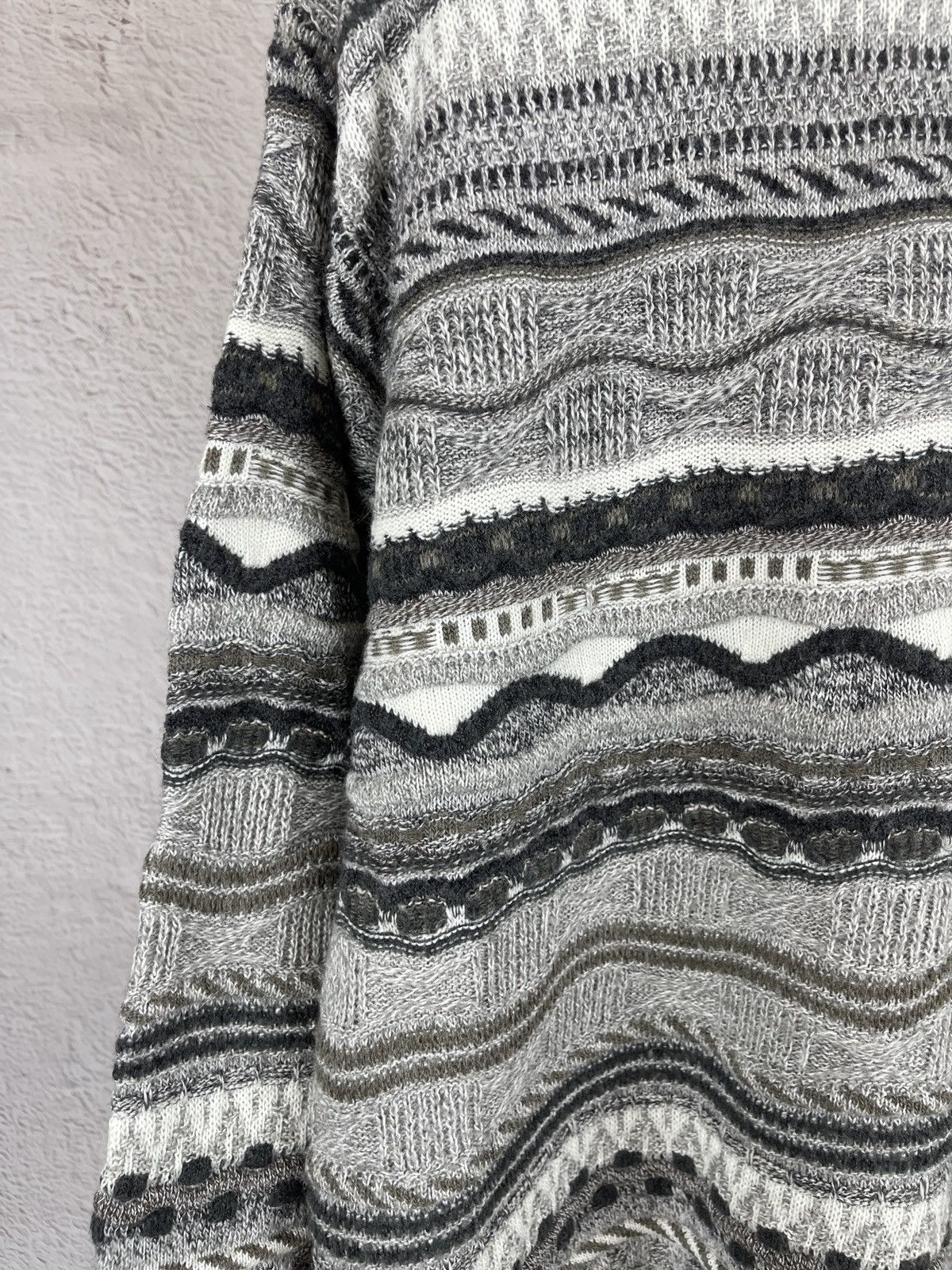 Designer × Vintage Meremma Coogi style vintage grey cable knitted sweater Size US L / EU 52-54 / 3 - 4 Thumbnail