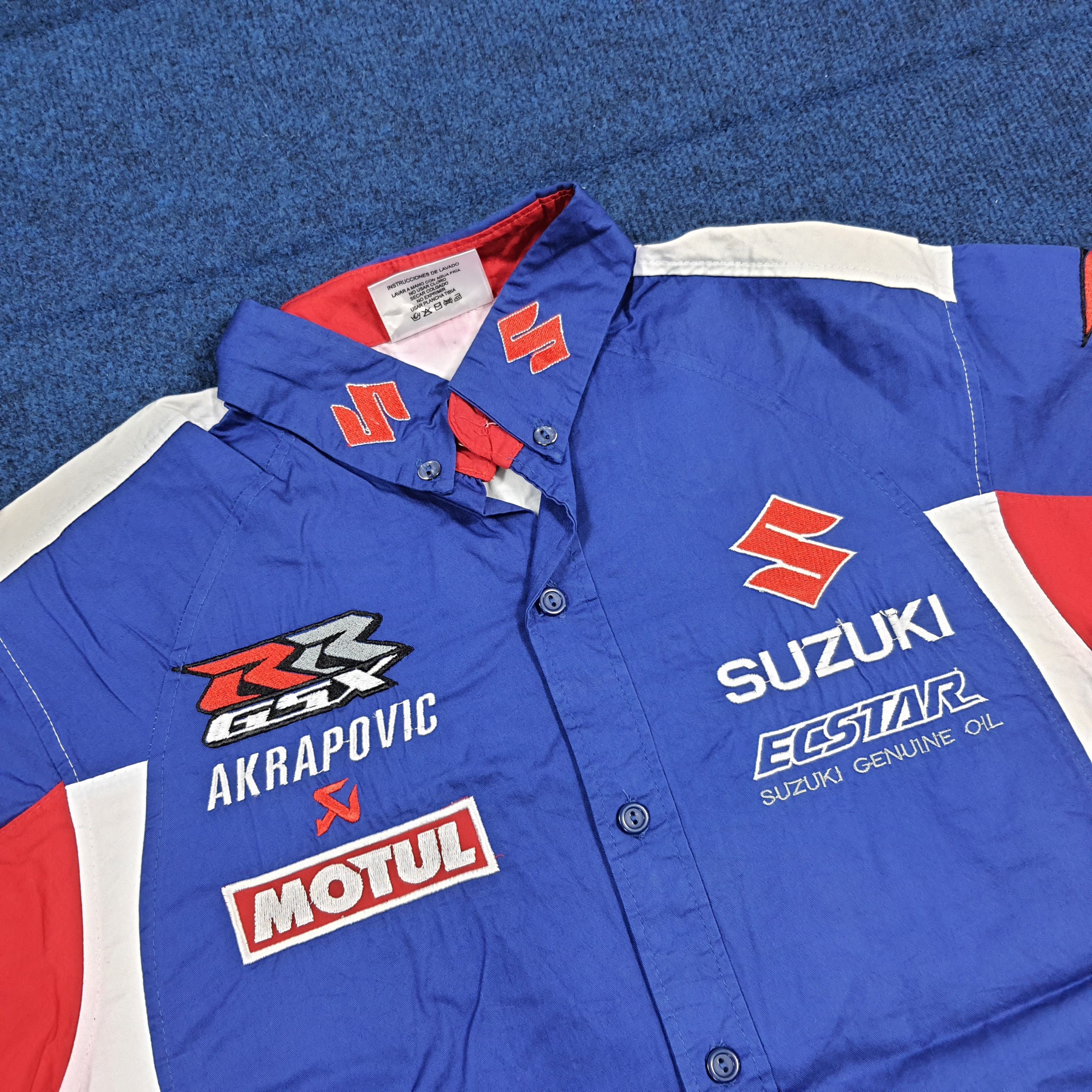 Japanese Brand Vintage Suzuki Hayabusa MotoGP Racing Work Shirt C294N67 Size US S / EU 44-46 / 1 - 2 Thumbnail