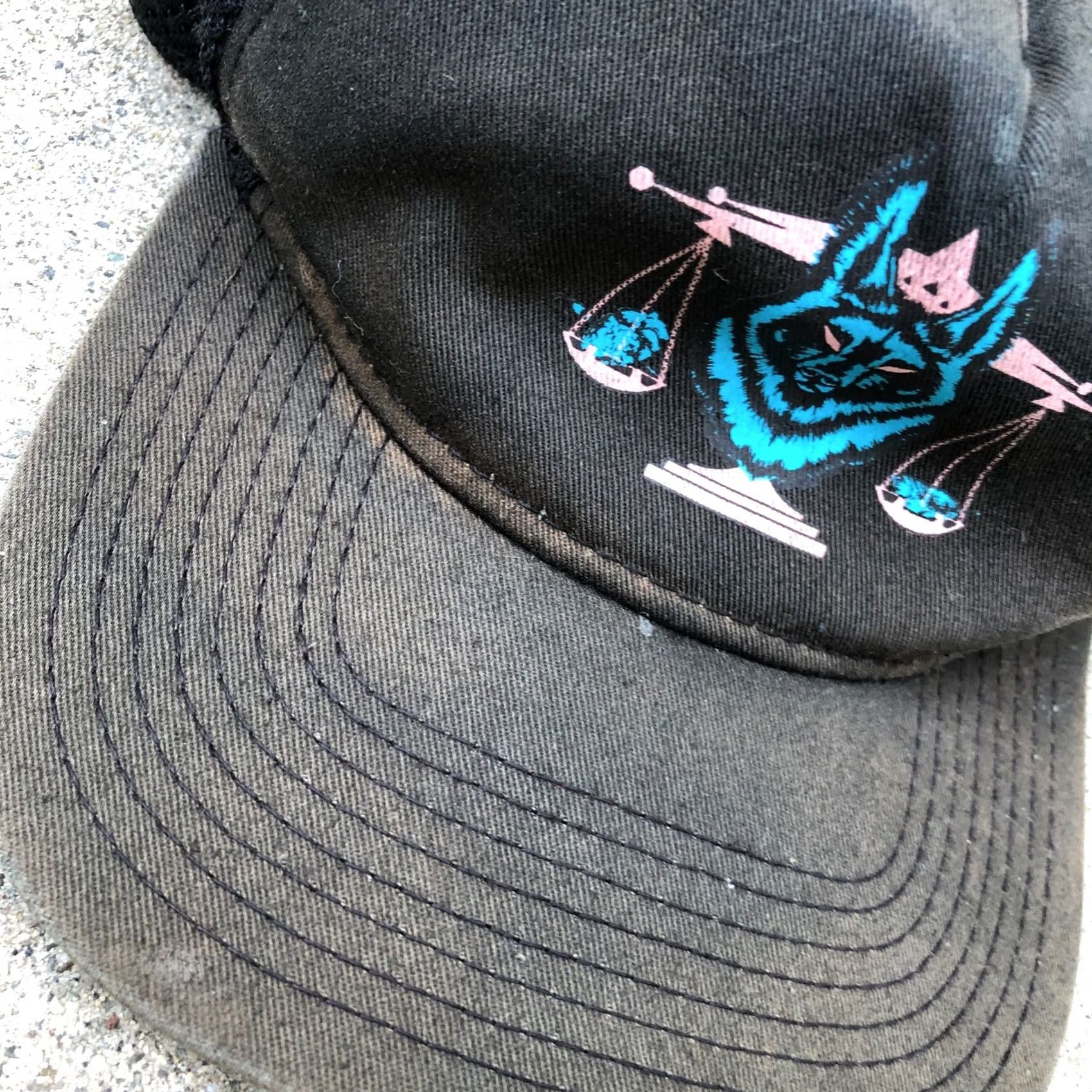Vintage VINTAGE OTTO Wolf Scale Trucker Hat Men One Size Snapback Black Cap Size ONE SIZE - 2 Thumbnail