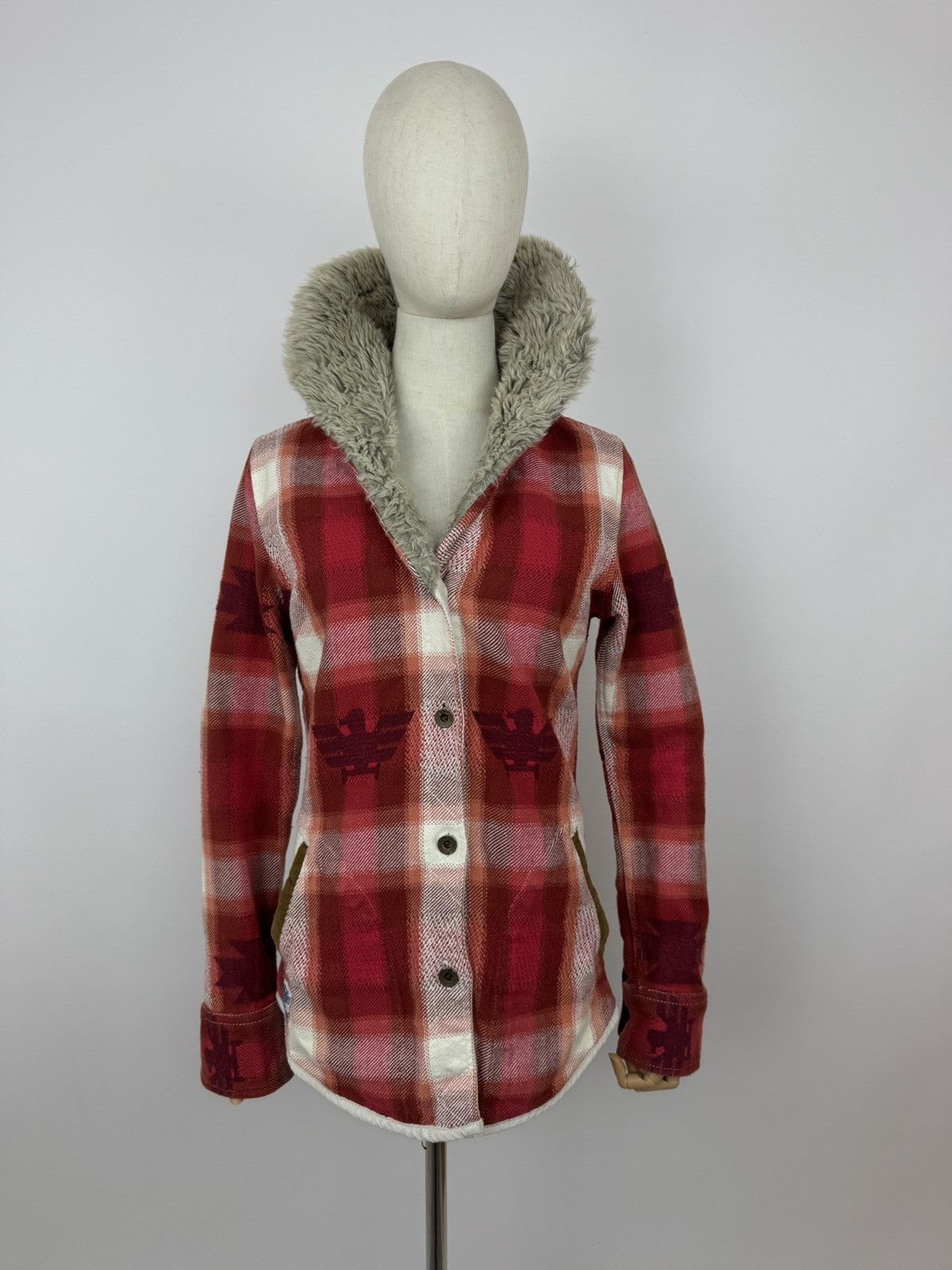 Superdry Superdry Aztec Shirt With Fur Trim Womens Overshirt Size M Size M / US 6-8 / IT 42-44 - 5 Thumbnail