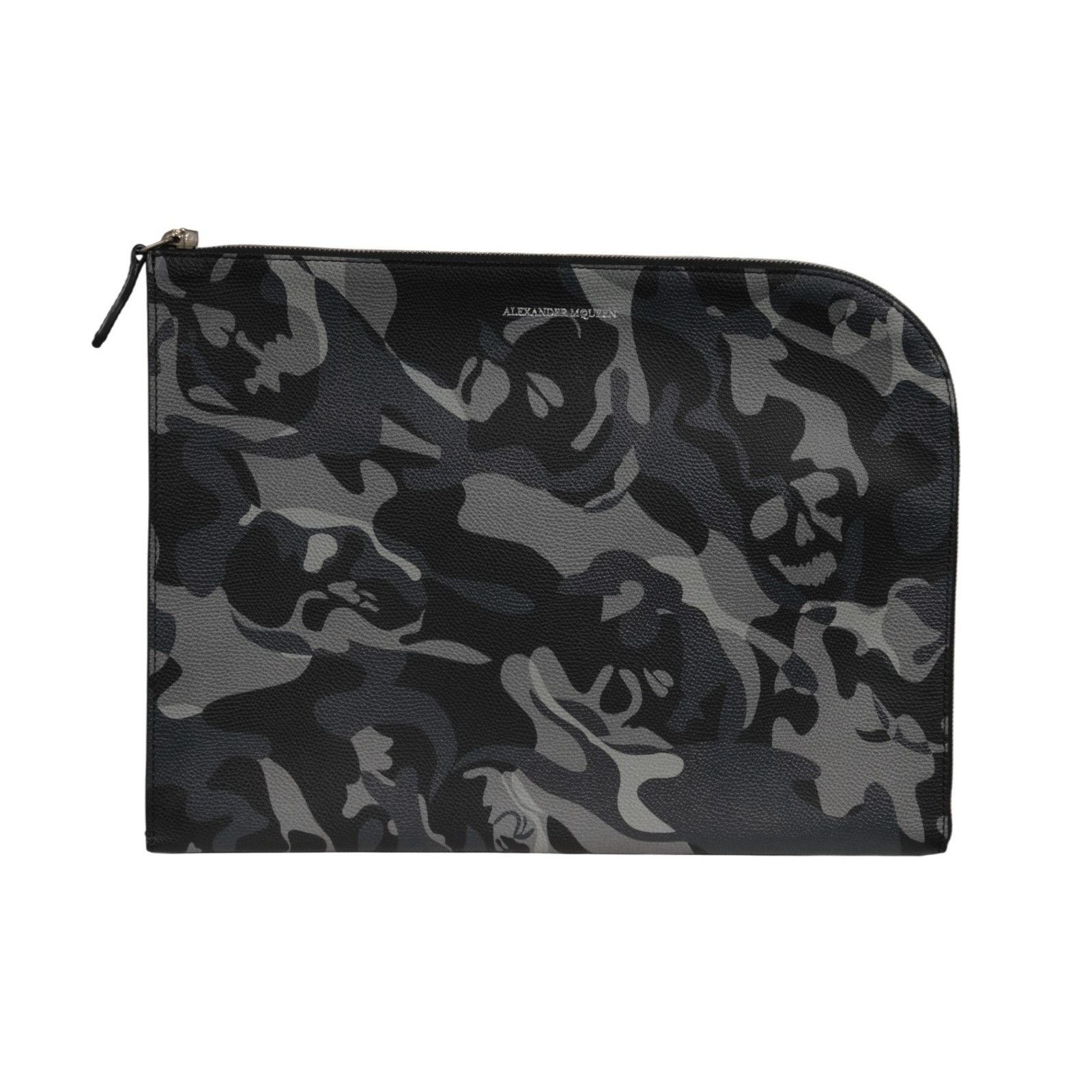 Alexander McQueen Grey Skull Camouflage Clutch Bag Zip Around Size ONE SIZE - 12 Thumbnail