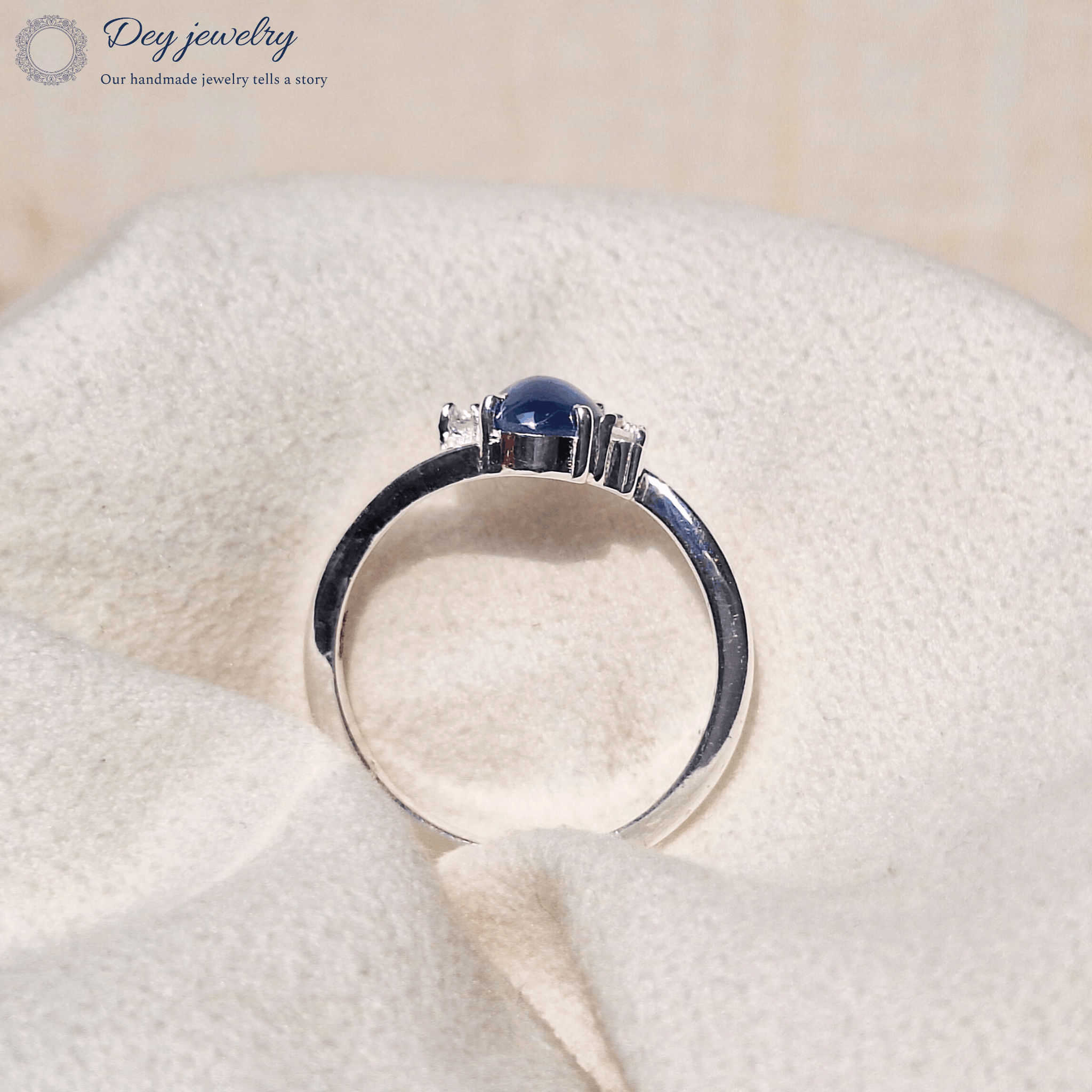 Other Blue Star Sapphire Gemstone Silver Engagement Ring for Gift Size ONE SIZE - 7 Thumbnail
