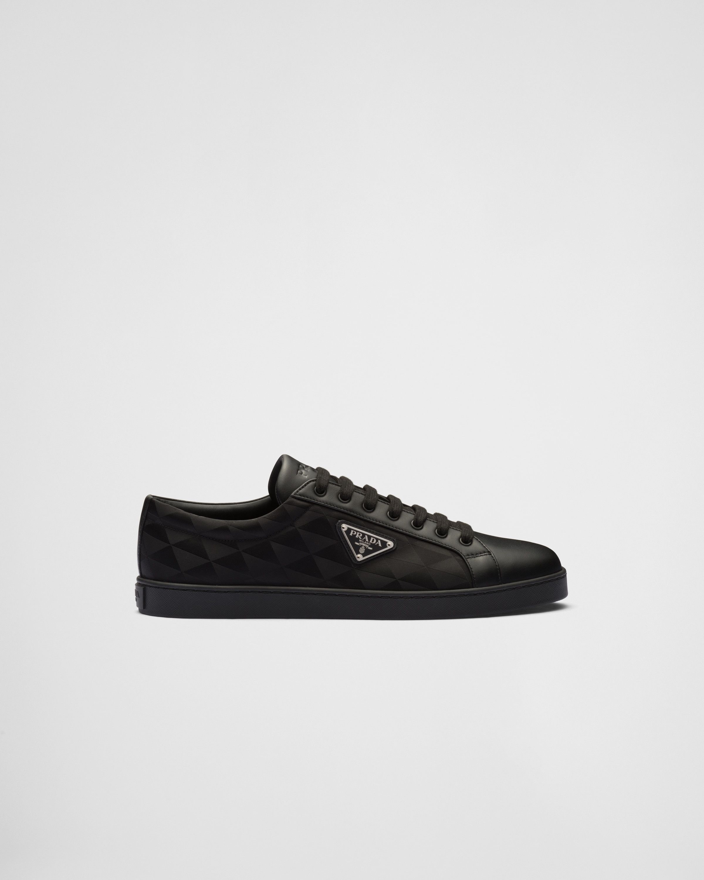 Prada o1la1rc1a0925 Leather and Re-Nylon Sneakers in Black Size US 8 / EU 41 - 2 Thumbnail