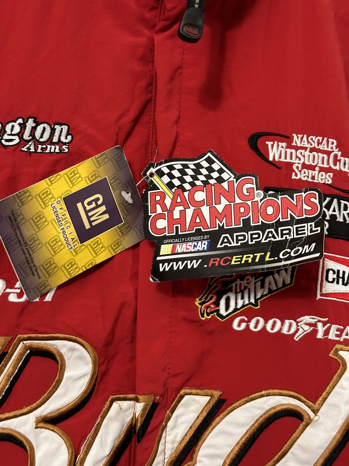 Budweiser 00’s Nascar Bud Y2k Multi-Patched Red Racing Jacket Size US XL / EU 56 / 4 - 8 Thumbnail