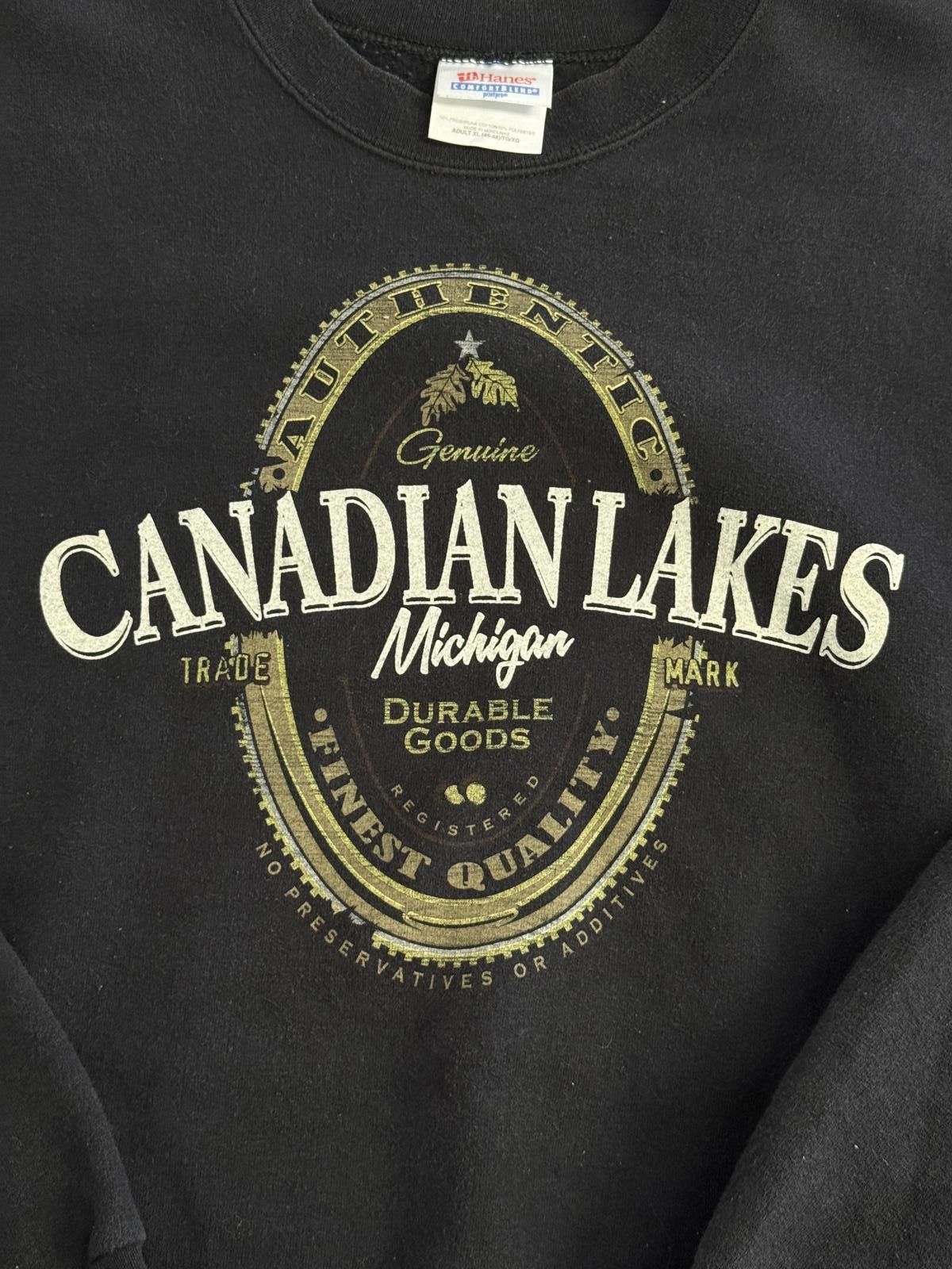 Hanes Faded Canadian Lakes Michigan Crewneck Beer Label XL Size US XL / EU 56 / 4 - 3 Thumbnail