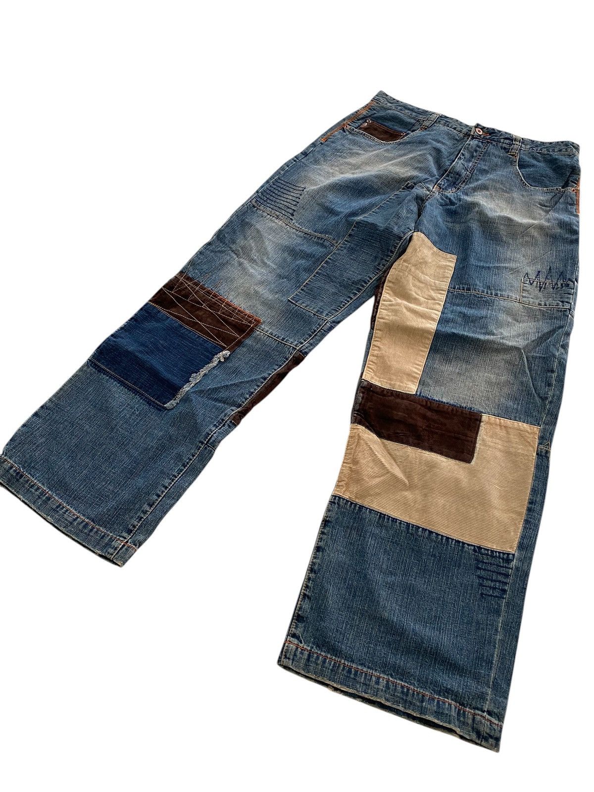 Japanese Brand PEPE JEANS patcwork style Baggy denim pants Kapital style Size US 30 / EU 46 - 7 Thumbnail