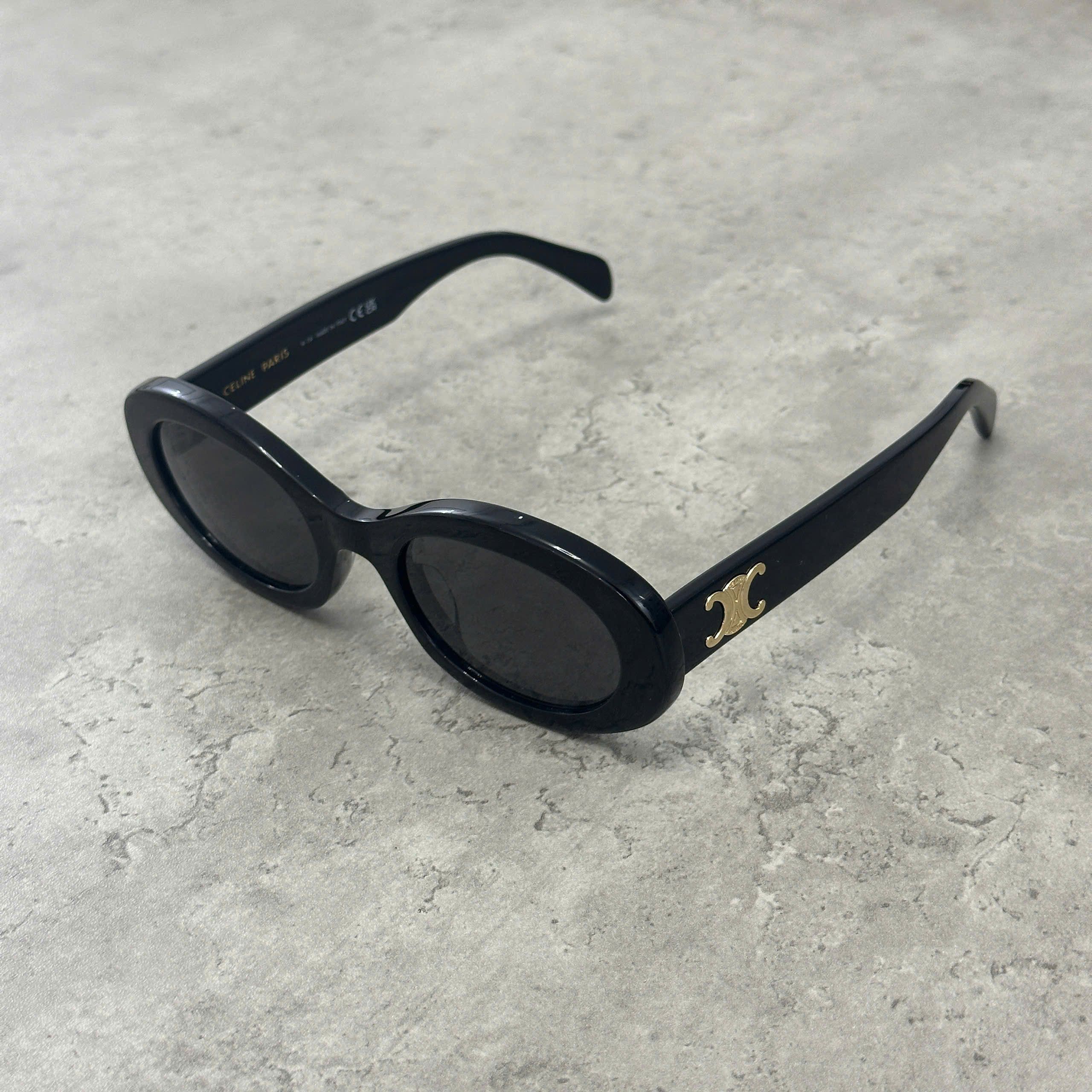Celine × Hedi Slimane CELINE LEATHER TRIOMPHE SUNGLASSES