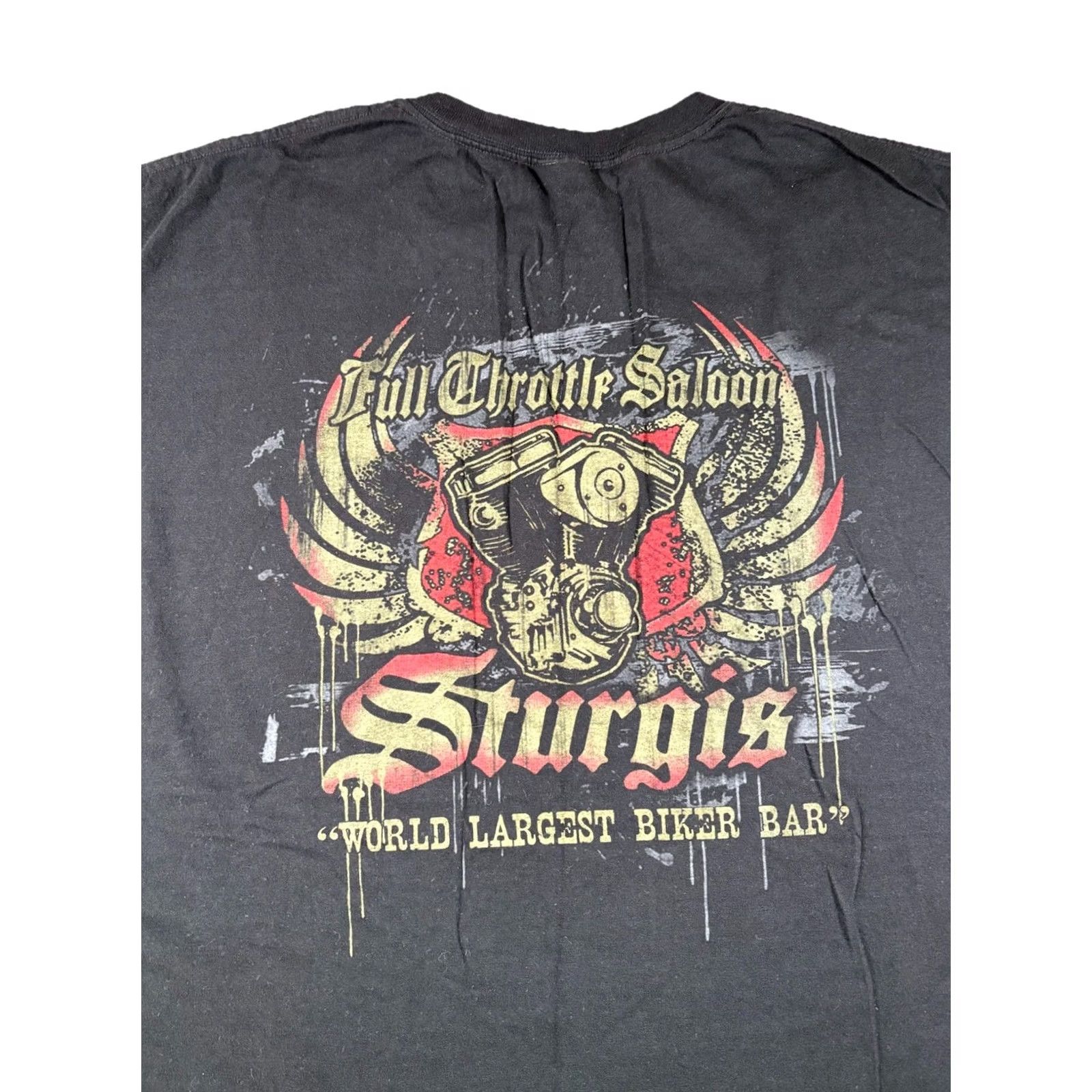 Anvil VINTAGE Full Throttle Saloon Double Sided T Shirt Black Biker Bar Sturgis SD Size 2XL Unisex Adults TshirtMen? Size US XXL / EU 58 / 5 - 3 Thumbnail