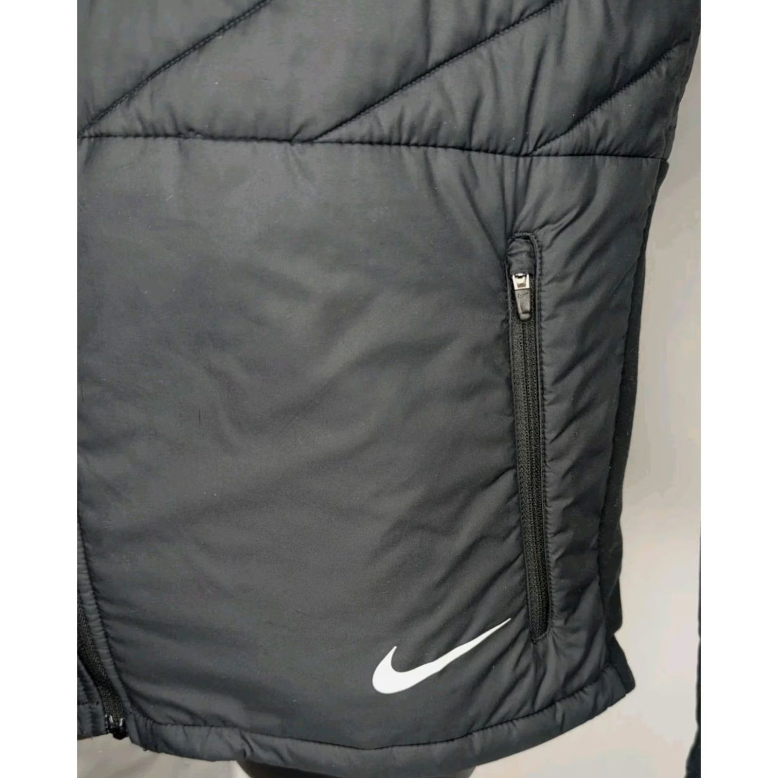 Nike Nike Aerolayer Running Jacket Mens Small Black Quilted Hooded Insulated Puffer Size US S / EU 44-46 / 1 - 4 Thumbnail