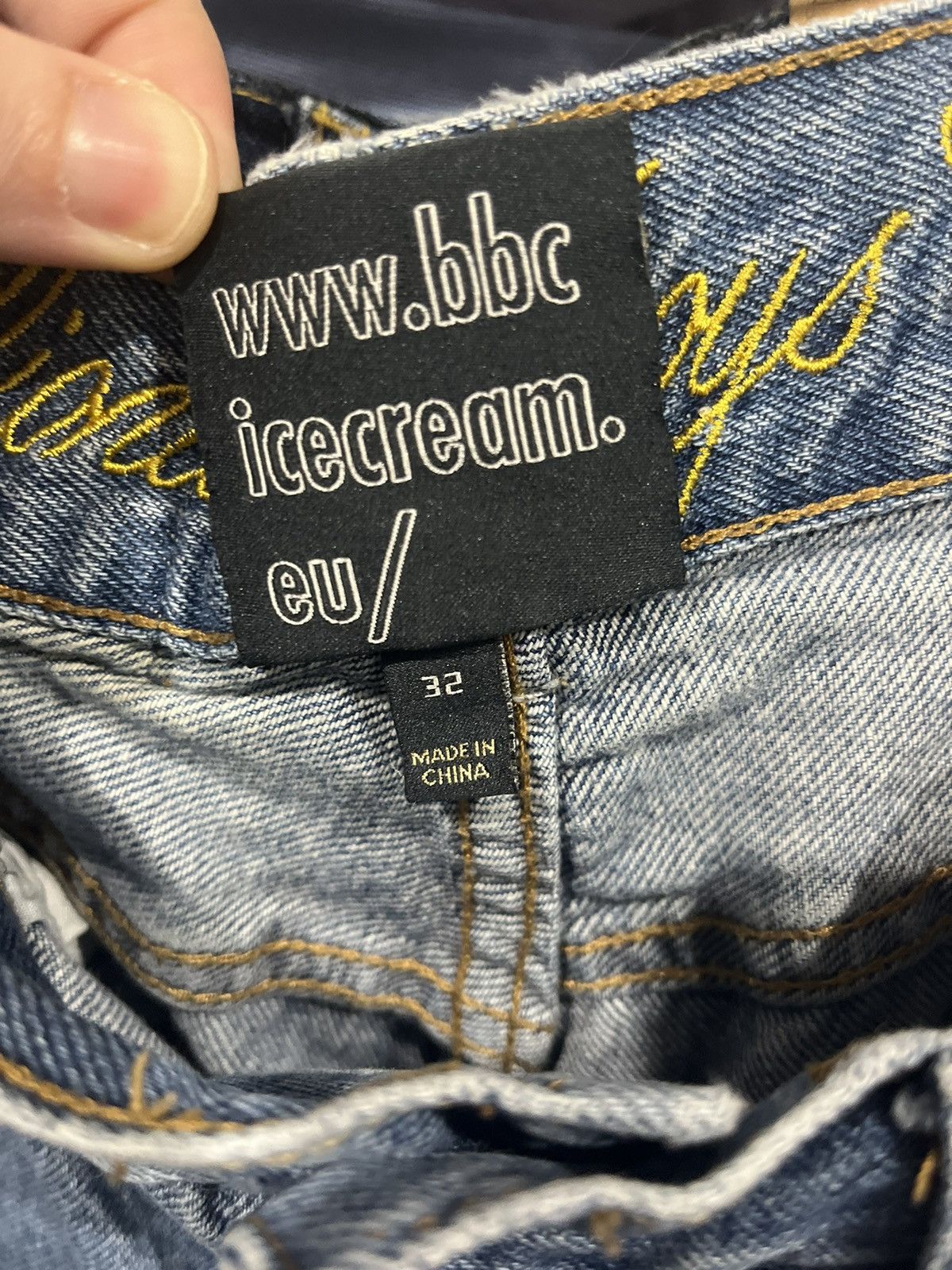 Billionaire Boys Club Billionaire Boys Club Yellow Stitch Blue Denim Jeans Size US 32 / EU 48 - 8 Thumbnail