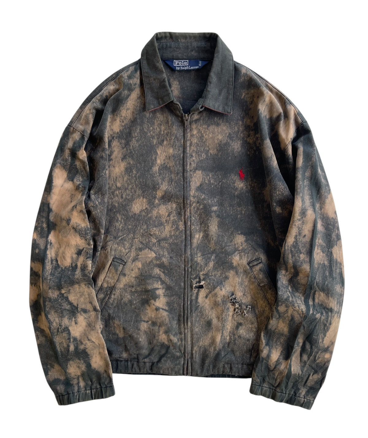 Polo Ralph Lauren Vintage 90s Polo RL Blouson Distressed Tie Dye Jacket Size US M / EU 48-50 / 2 - 1 Thumbnail
