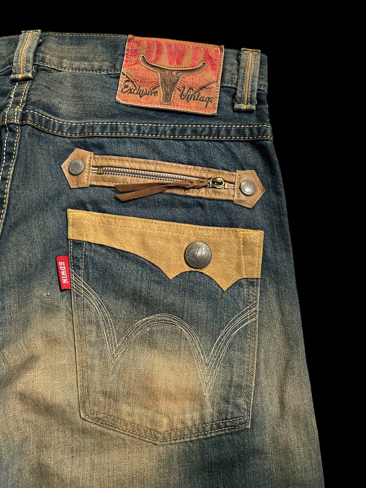 Japanese Brand × Kapital × Vintage Rusty Edwin Distressed Vintage Japanese Denim Jeans Size US 37 - 5 Thumbnail
