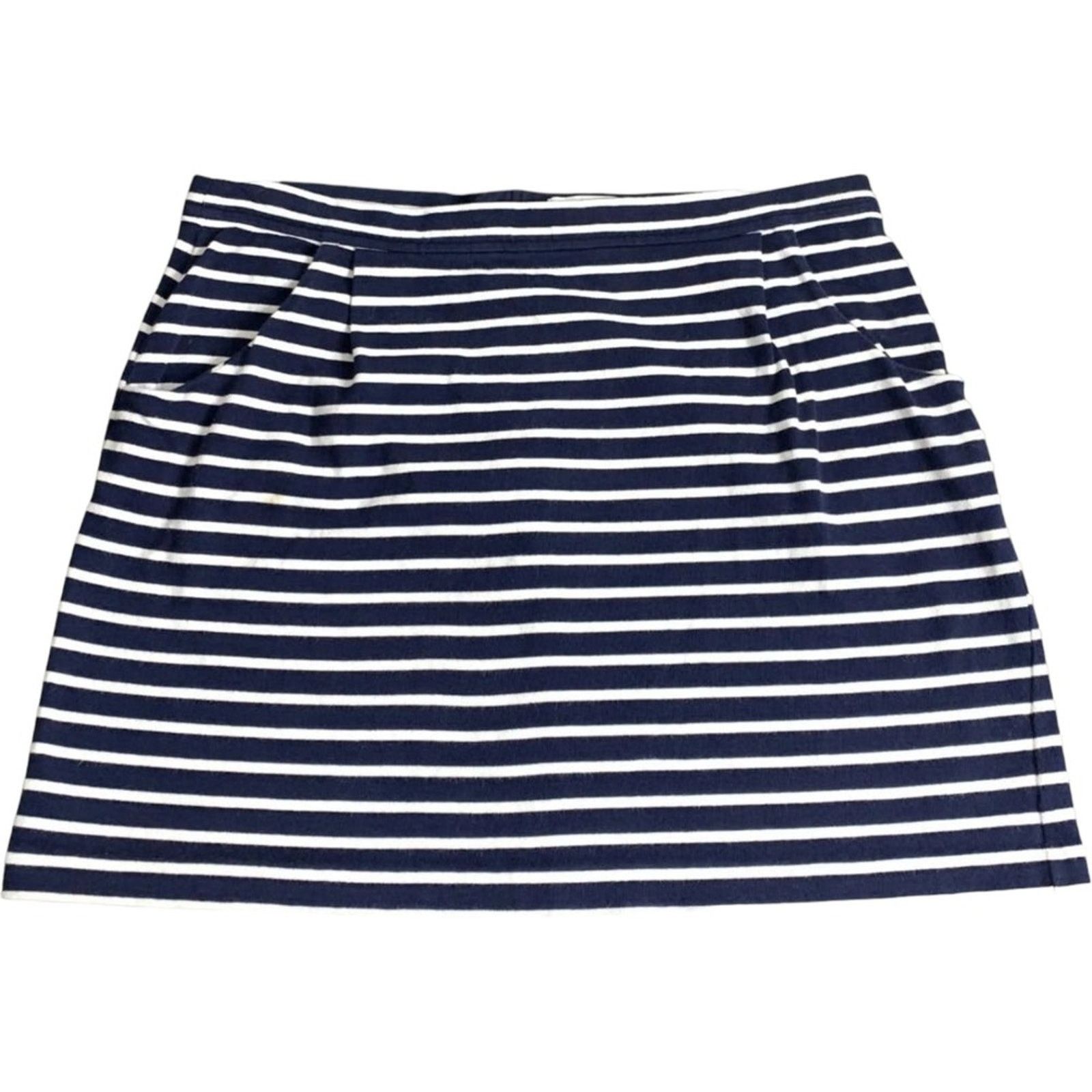 Other Crown & Ivy Nav/ White Nautical Stripes Cotton Mini Skirt, S Size 28" / US 6 / IT 42 - 1 Thumbnail