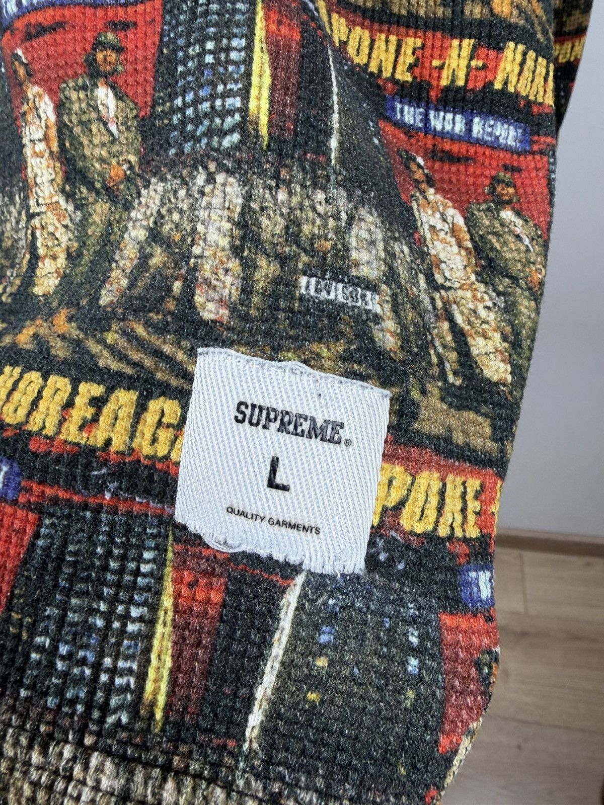 Supreme Supreme War Report Waffle Thermal Sweatshirt Capone Noreaga Size US L / EU 52-54 / 3 - 4 Thumbnail