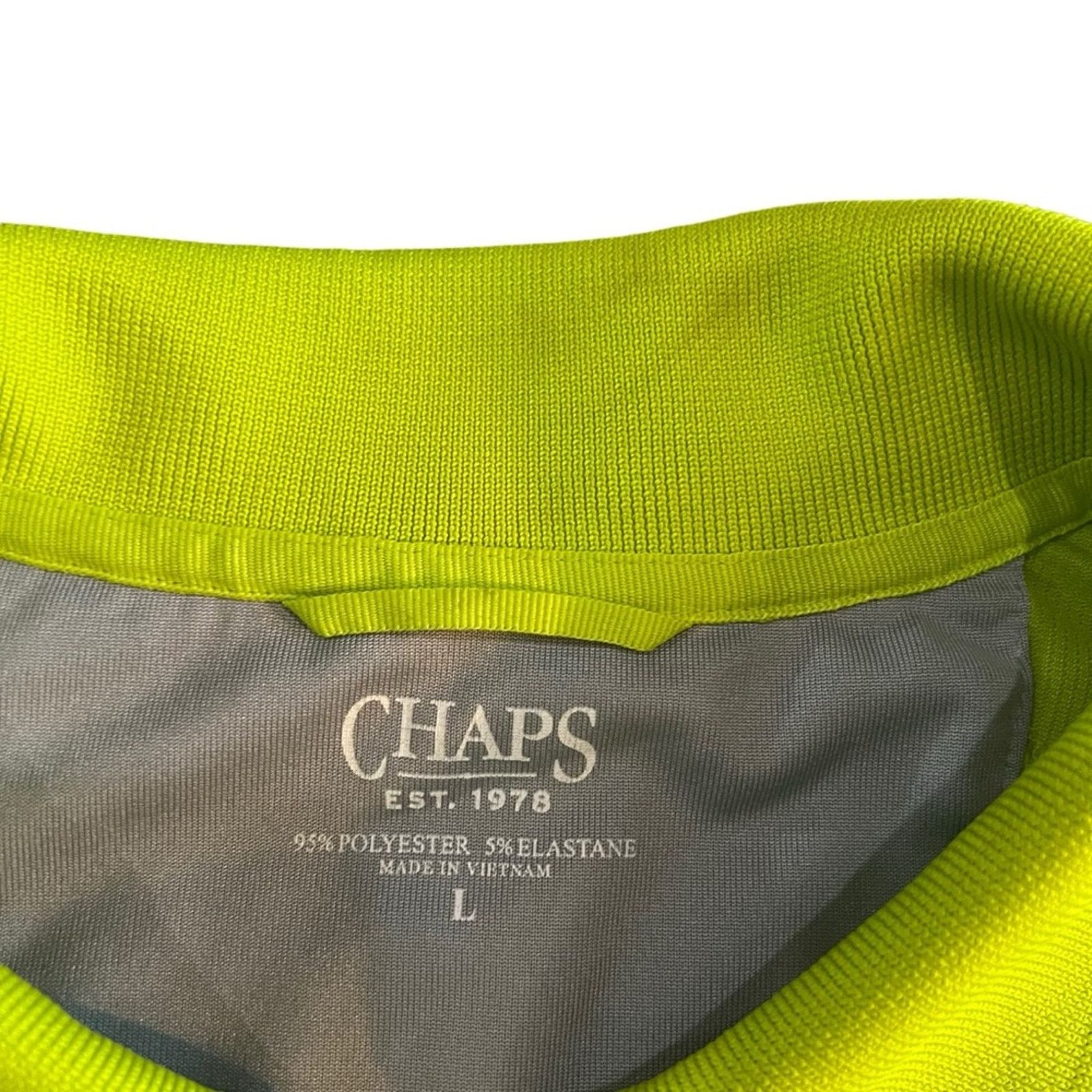 Chaps Chaps Polo Shirt Mens Large Neon Lime Green 1/4 Zip Size US L / EU 52-54 / 3 - 3 Thumbnail