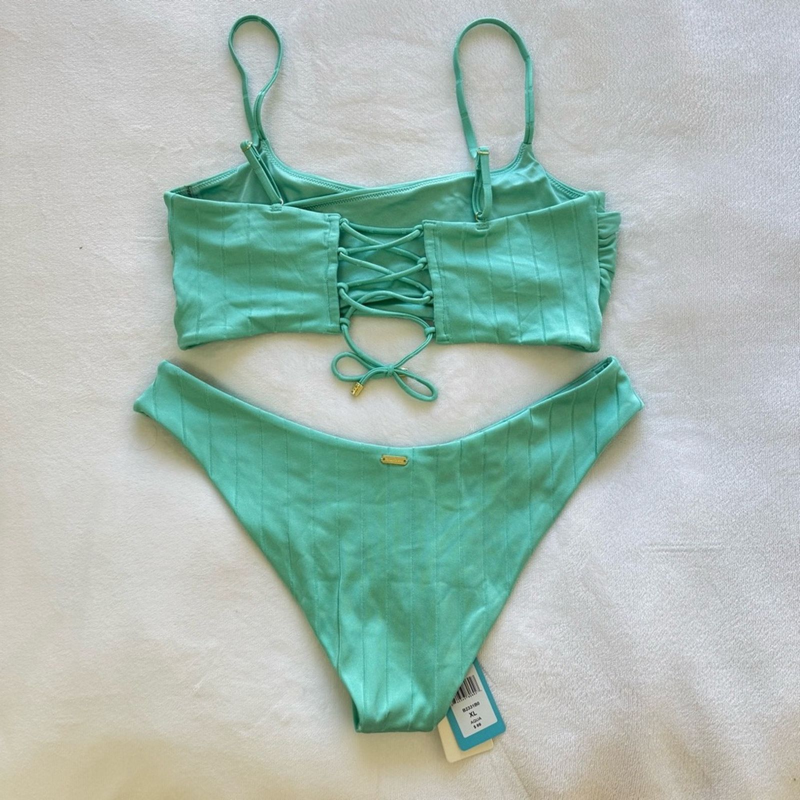 NBDN Nobrandedon NWT! Beach Bunny Aqua Women's Swimwear Set, Size L/XL Size L / US 10 / IT 46 - 12 Thumbnail