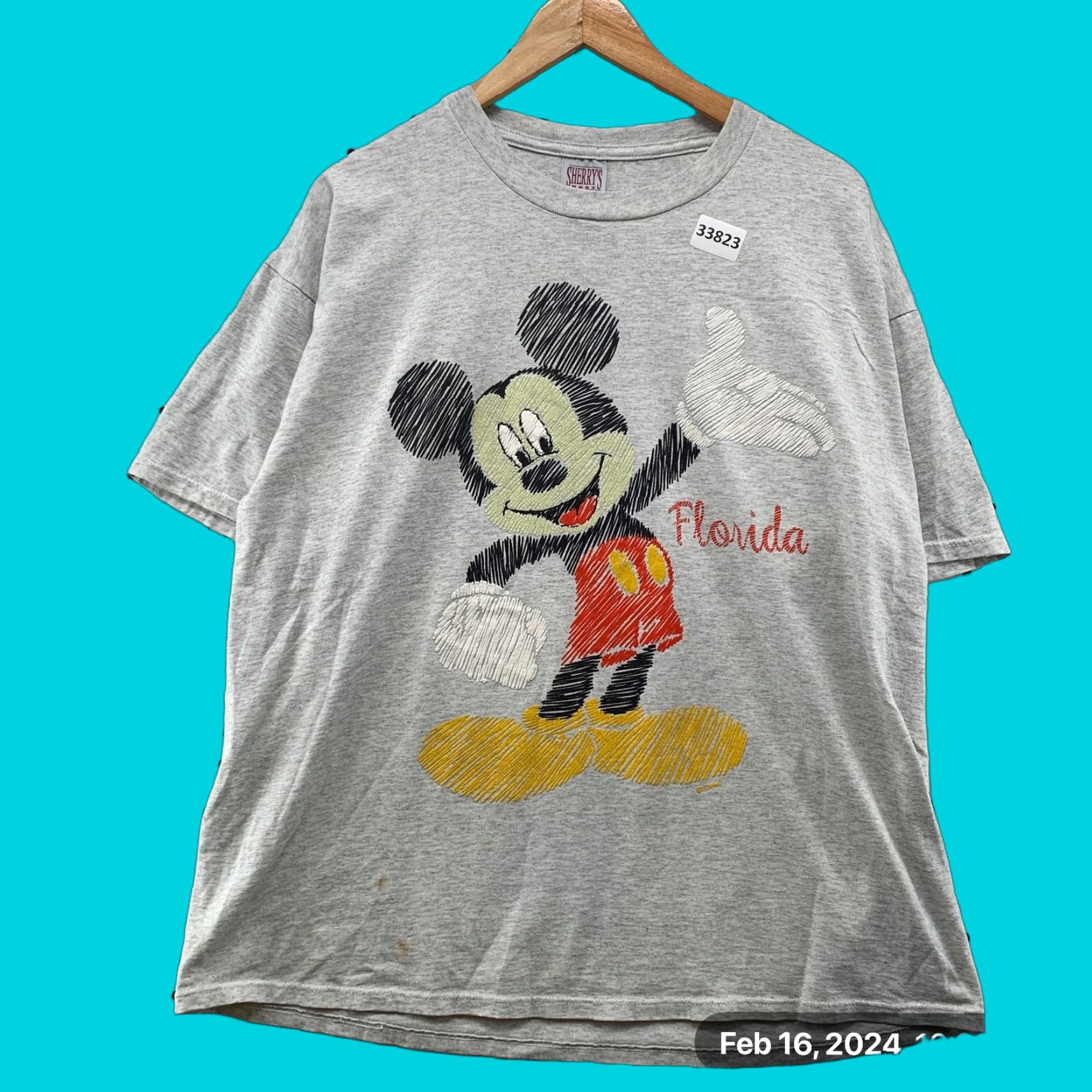 Vintage Vintage Mickey Mouse Florida Shirt Mens XL Gray Sherrys Best 24x29 Size US XL / EU 56 / 4 - 1 Thumbnail