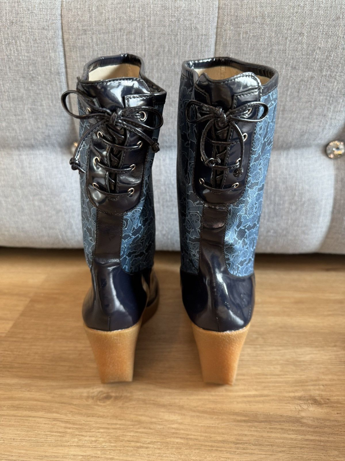 Celine Celine Paris Monogram Navy boots 40 ankle boots womens boots Size US 10 / IT 40 - 3 Thumbnail