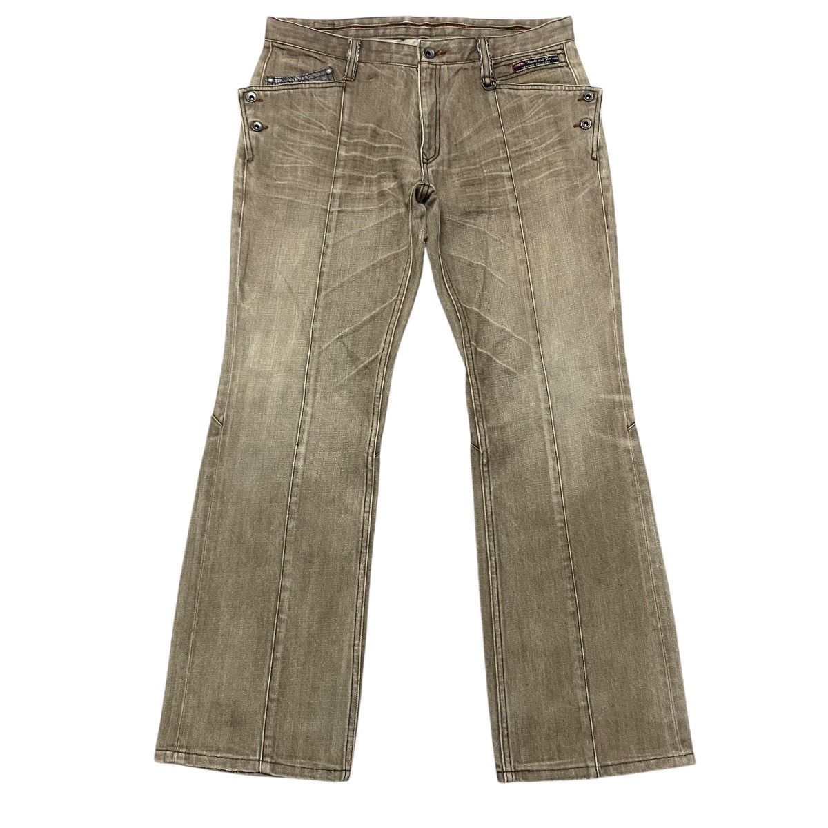 Nicole Club NCFM Fleur Brown Denim Flare Jeans Snake skin Size US 33 - 2 Thumbnail
