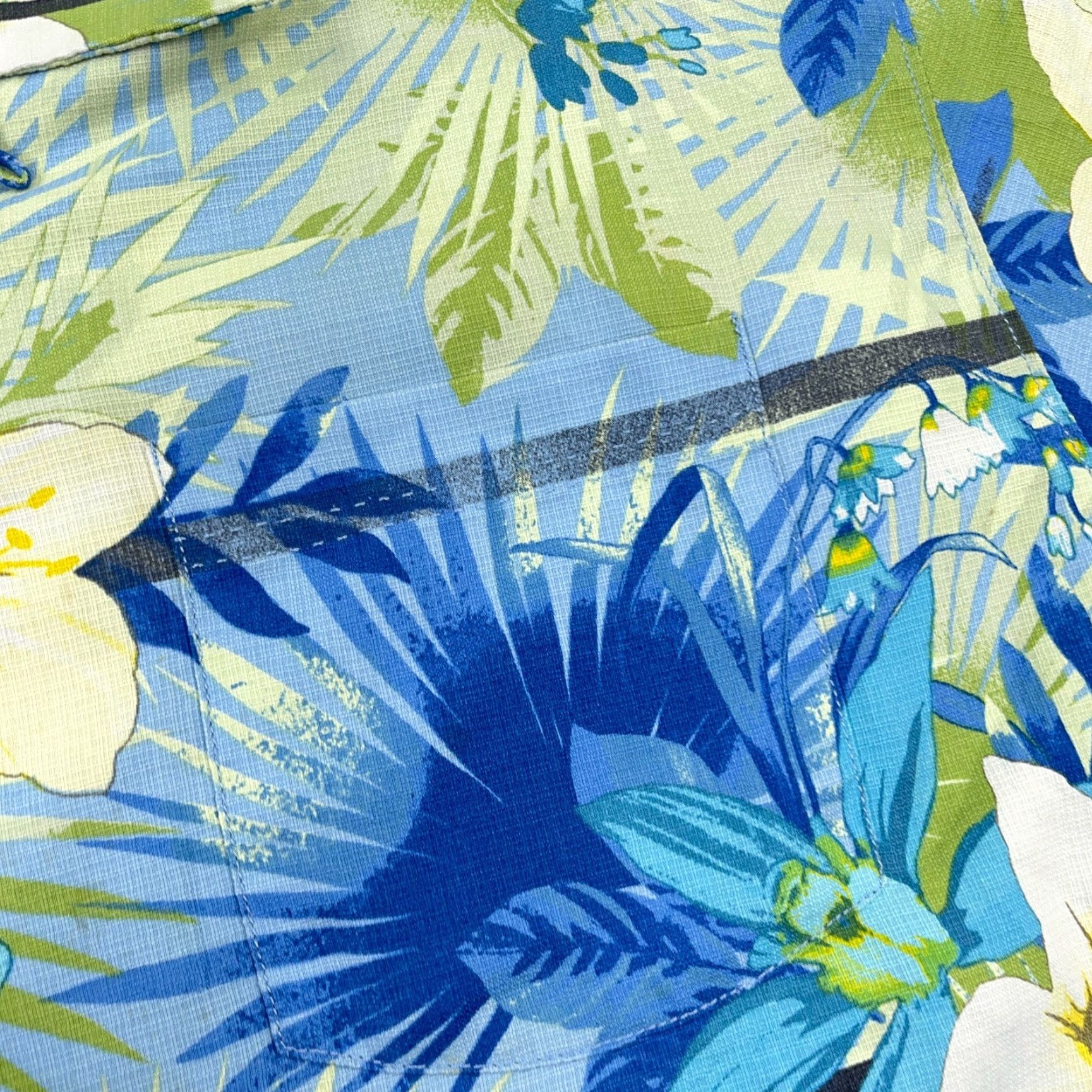 Tommy Bahama Tommy Bahama Shirt Men XXL Silk Button Up Blue Yellow Floral Hawaiian IslandZone Mens Size US XXL / EU 58 / 5 - 3 Thumbnail
