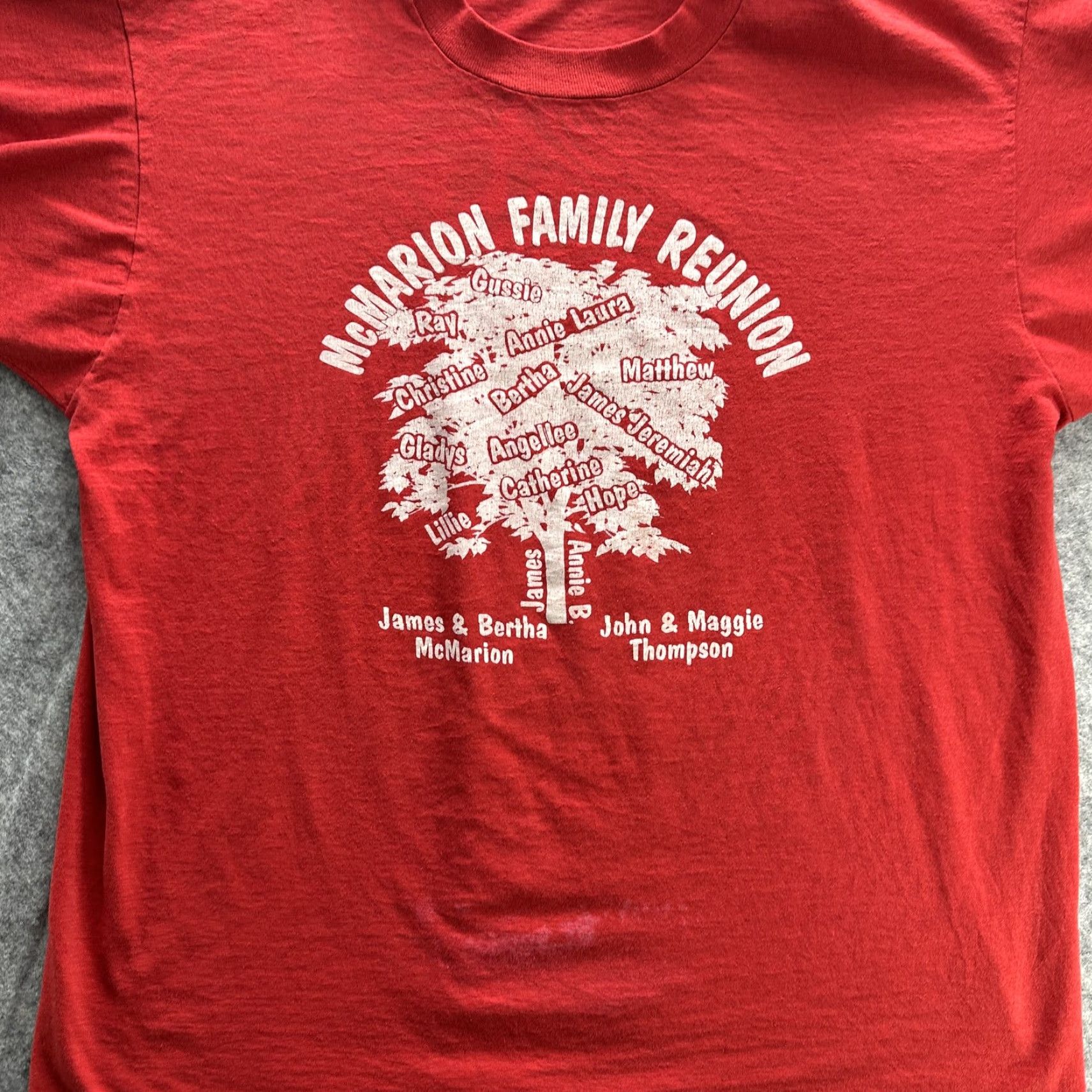 Vintage VINTAGE Screen Stars Best Shirt Mens XL Red 90s Family Reunion Crew Neck Short Sleeve Graphic Print Cotton Polyester Blend Mens Size US XL / EU 56 / 4 - 5 Thumbnail