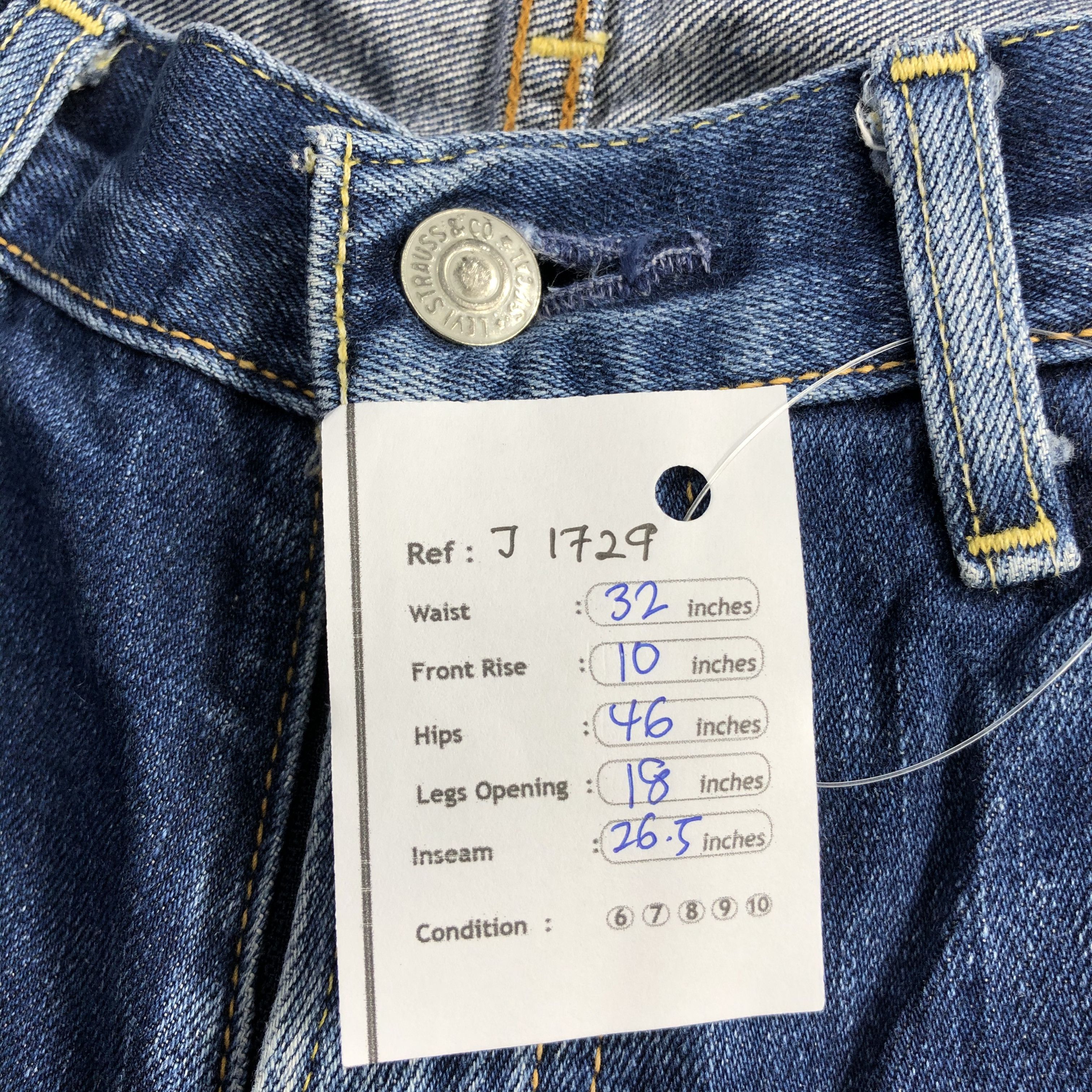 Levi's Vintage 90s Blue Wash Levis 503 Jeans-J1729 Size US 32 / EU 48 - 16 Thumbnail