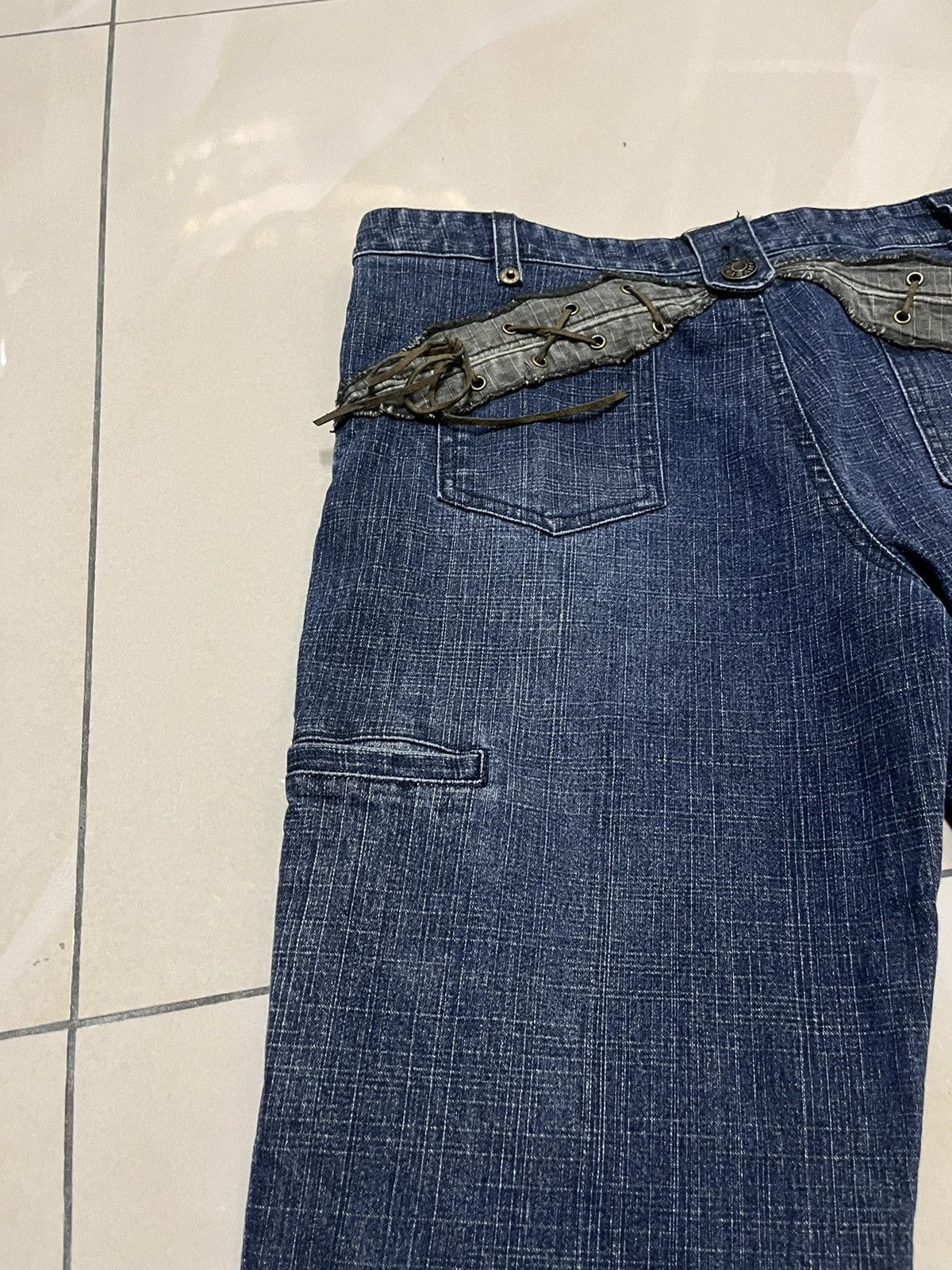 Tornado Mart Flare Jeans Slip jean drawstring pocket low rise bootcut Size US 31 - 3 Thumbnail