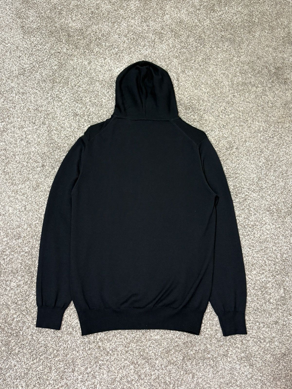 Neiman Marcus Neiman Marcus Mens Black Merino Wool Blend Zip Hoodie Size L Size US L / EU 52-54 / 3 - 7 Thumbnail