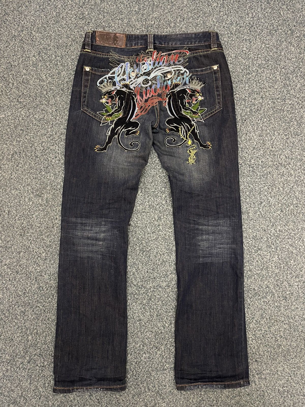 Christian Audigier Christian Audigier embroidered jaguar jeans Size US 31 - 1 Thumbnail