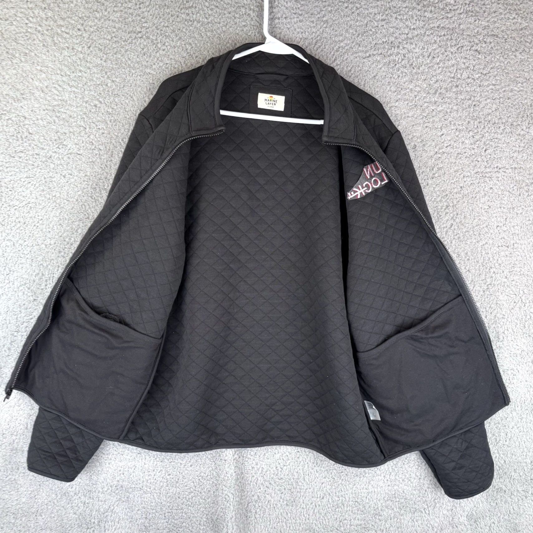 Marine Layer Marine Layer Jacket Mens XL Black Corbett Quilted Full Zip Un Lock Logo Vintage No Size US XL / EU 56 / 4 - 4 Thumbnail