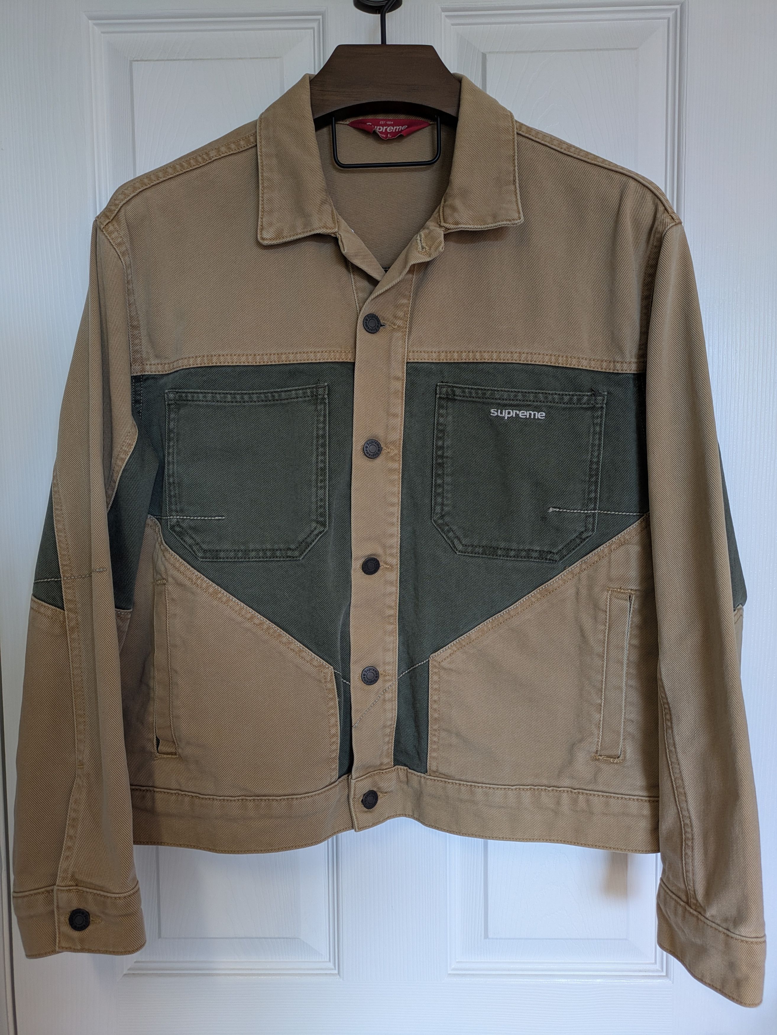 Supreme 2-Tone Paneled Denim Jacket Size US L / EU 52-54 / 3 - 1 Thumbnail