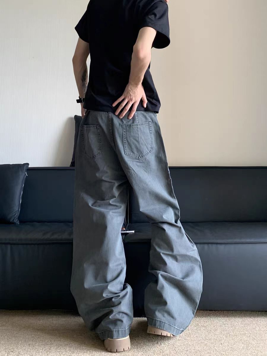 Japanese Brand × Jean Vintage washed workwear straight leg baggy jeans Size US 30 / EU 46 - 4 Thumbnail