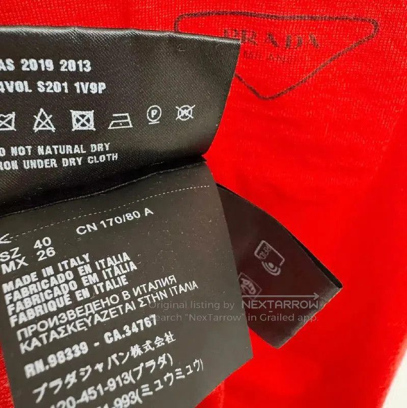 Prada Prada Summer Red Women's Short Sleeve T-Shirt. Size S / US 4 / IT 40 - 3 Thumbnail
