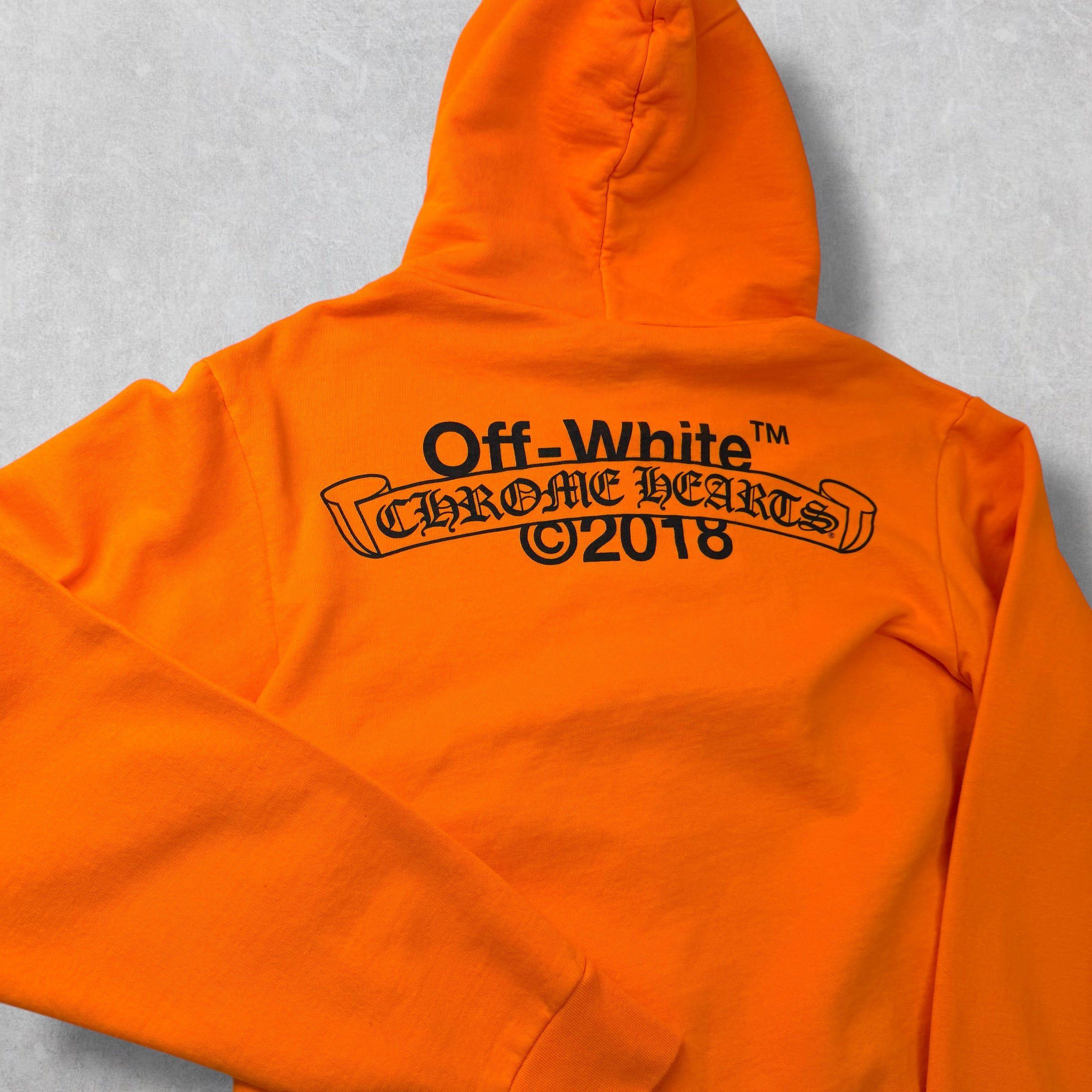 Chrome Hearts Chrome Hearts x Off-White Scroll Logo Hoodie Orange L Size US L / EU 52-54 / 3 - 4 Thumbnail