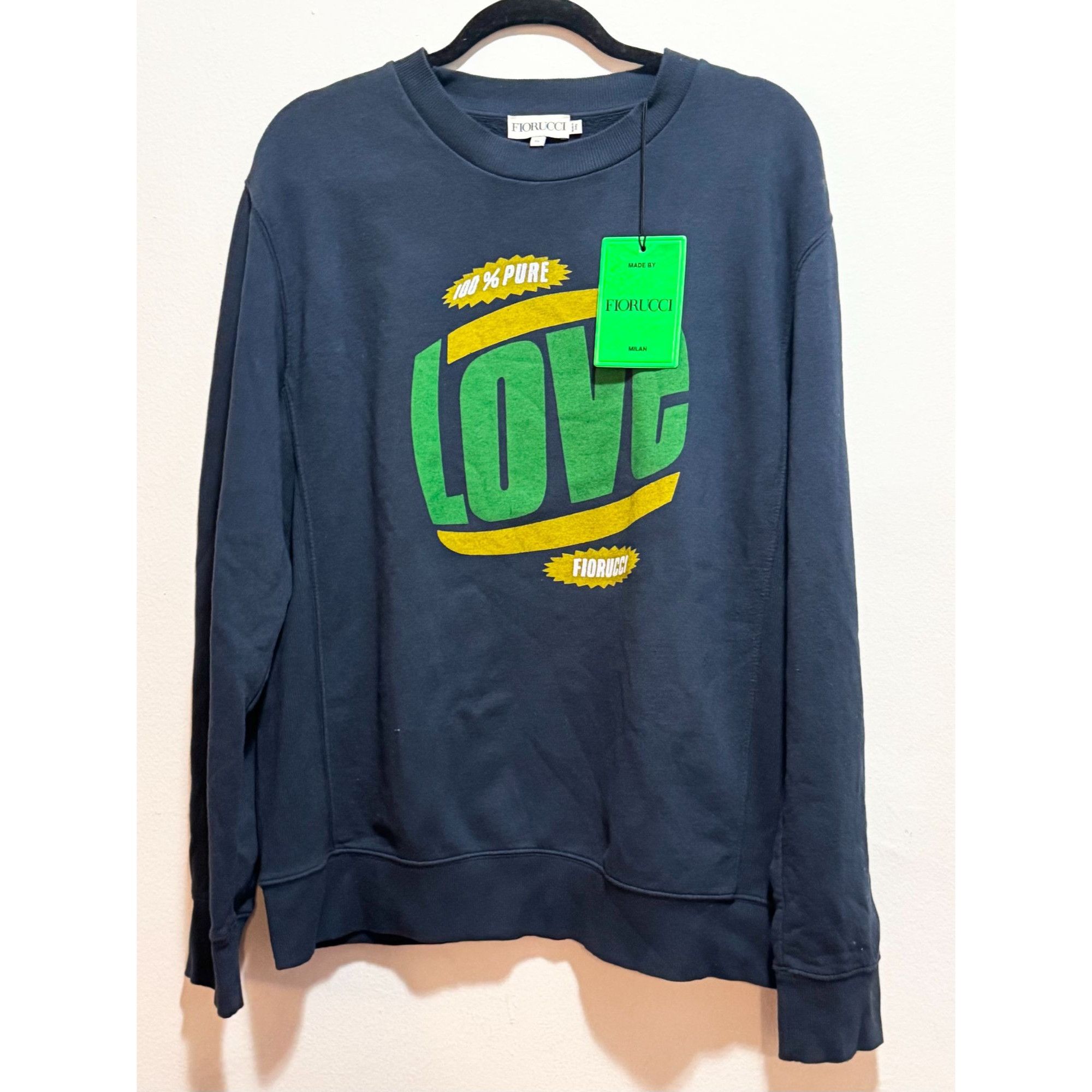 Fiorucci NWT Fiorucci 100% Pure Love Blue Sweatshirt Sweater Size XL Size XL / US 12-14 / IT 48-50 - 3 Thumbnail