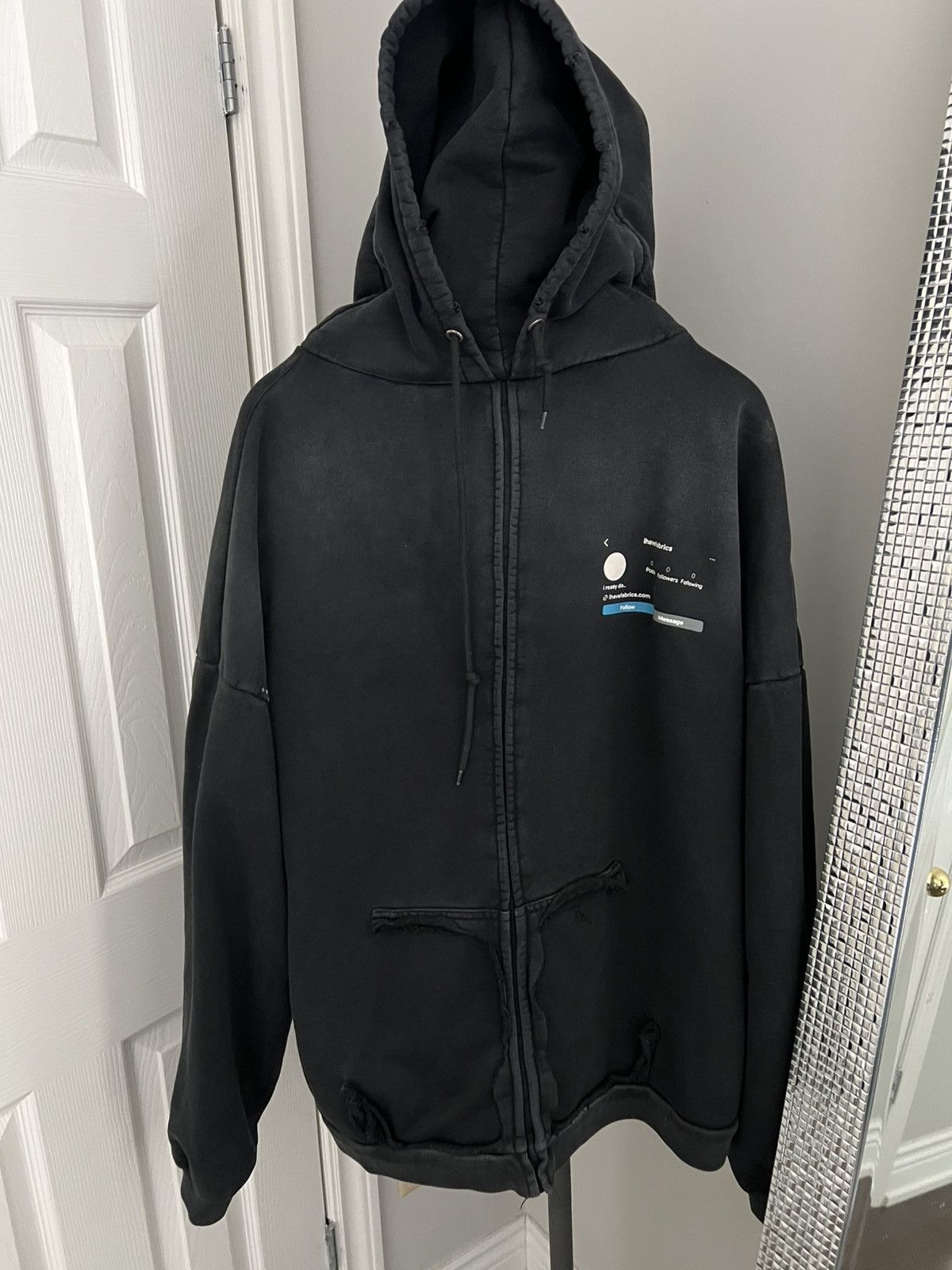 Gleb Kostin Solutions Gleb Kostin, IHF, “anon” double front zip up hoodie Size US XL / EU 56 / 4 - 7 Thumbnail
