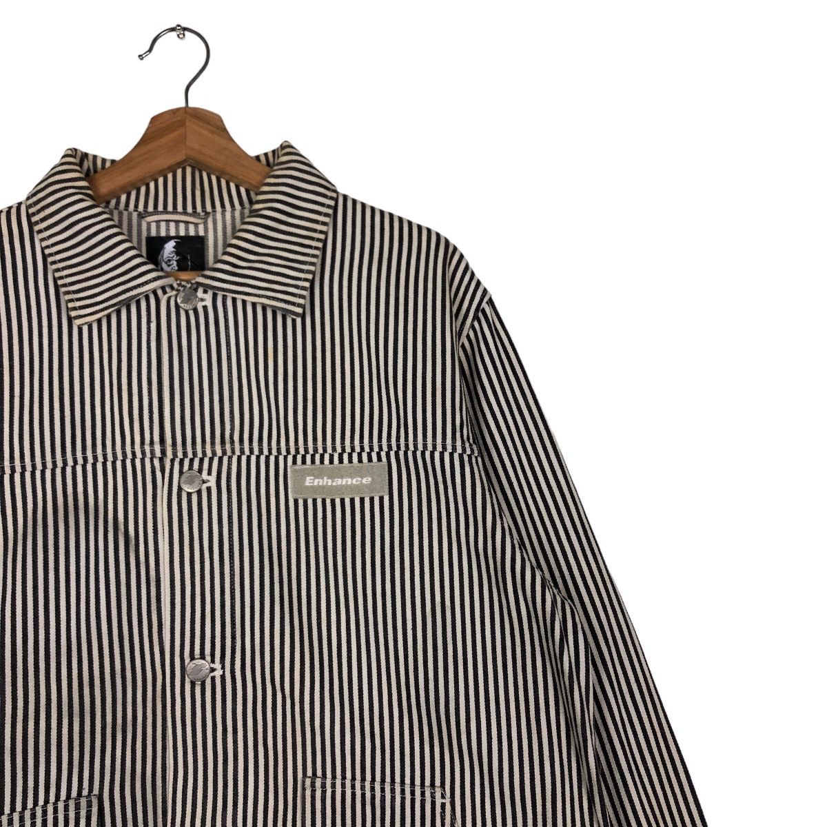 Japanese Brand 🔥Vintage Striped Hickory Chore Jacket Enhanced Japan Made Size US XL / EU 56 / 4 - 6 Thumbnail