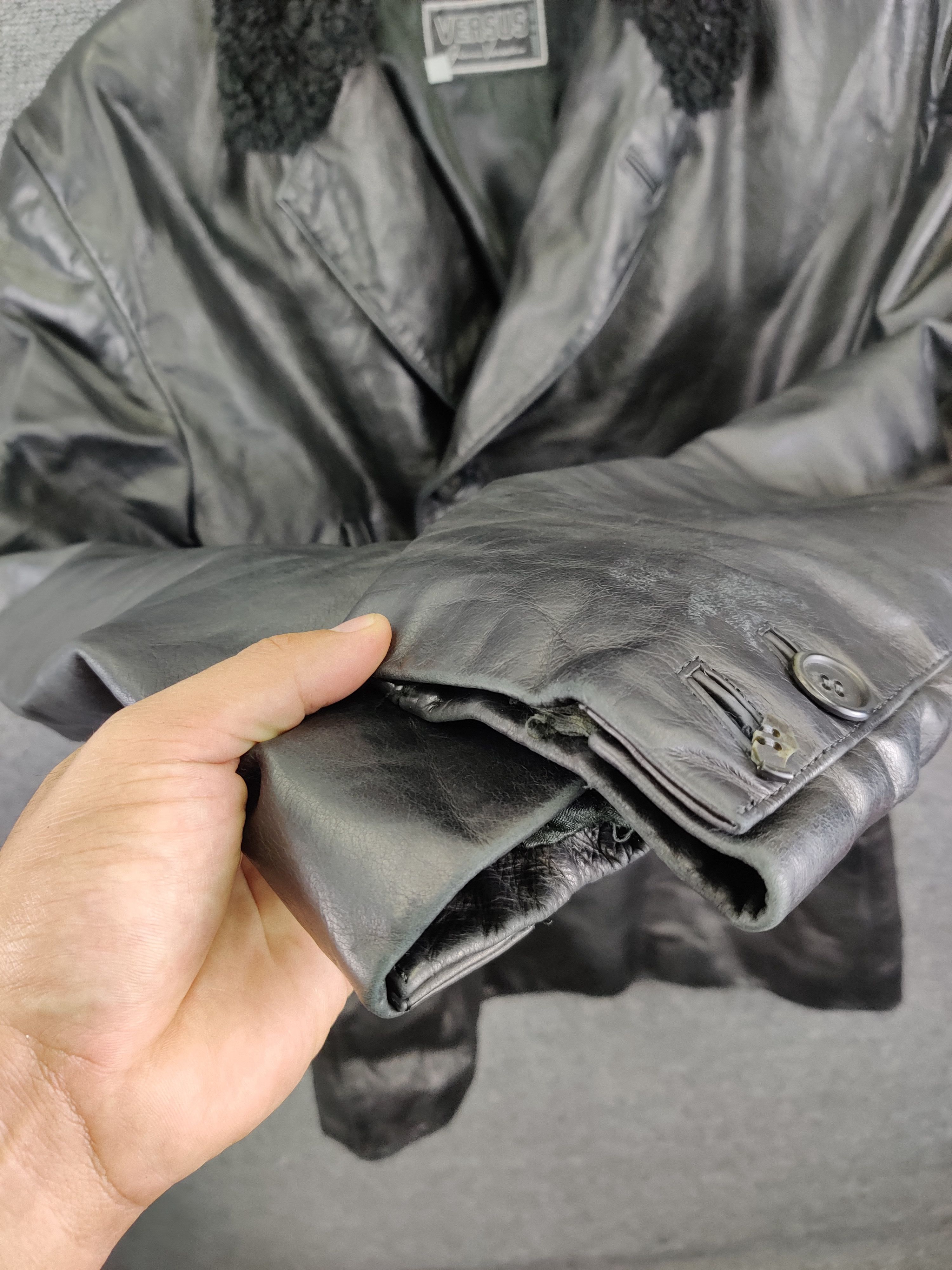Versus Versace Vintage Versus Versace Double Burton Leather Fur Jacket Size US L / EU 52-54 / 3 - 11 Thumbnail