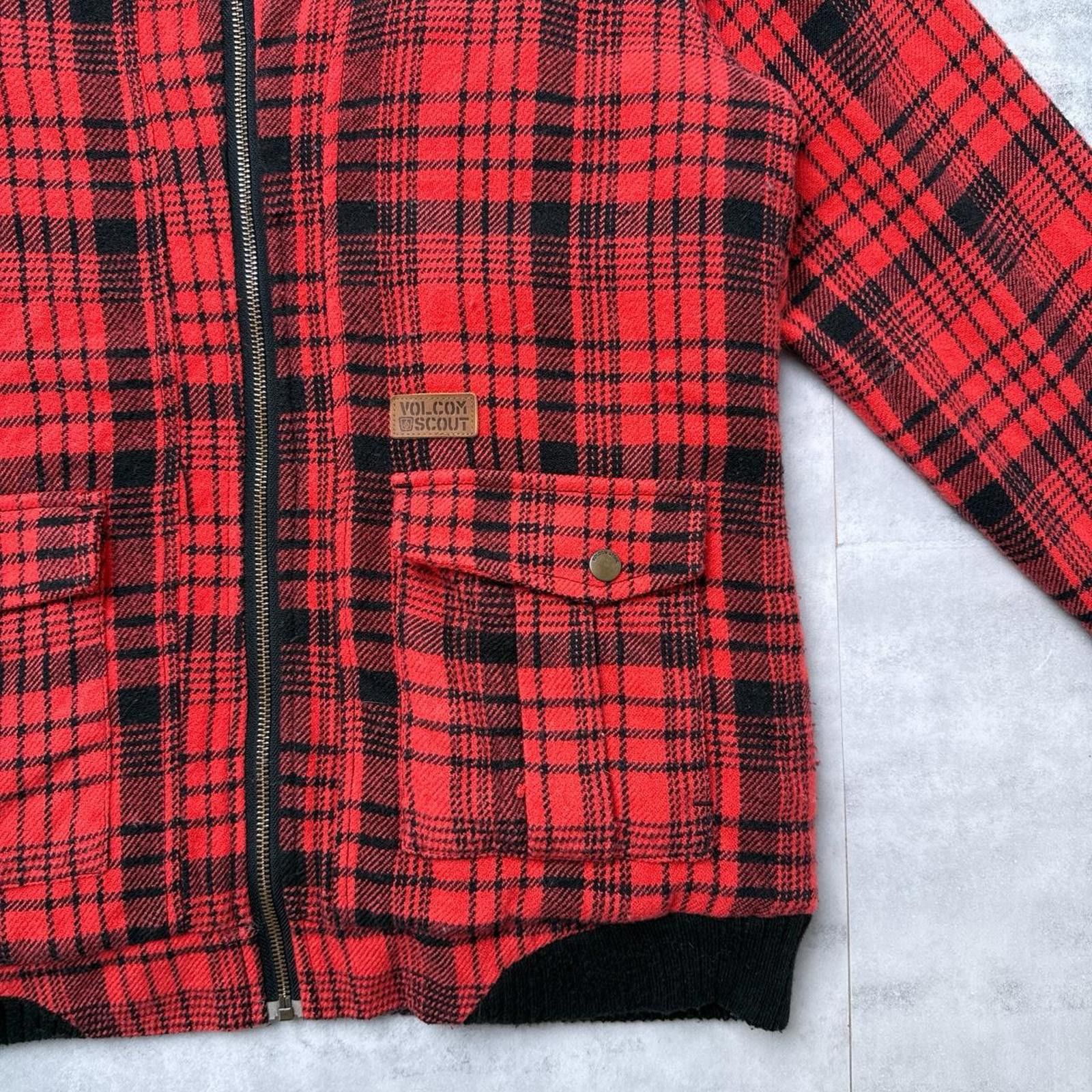 Volcom Y2K Volcom Plaid Sherpa Lime Bomber Zip Up Jacket Size XL / US 12-14 / IT 48-50 - 5 Thumbnail