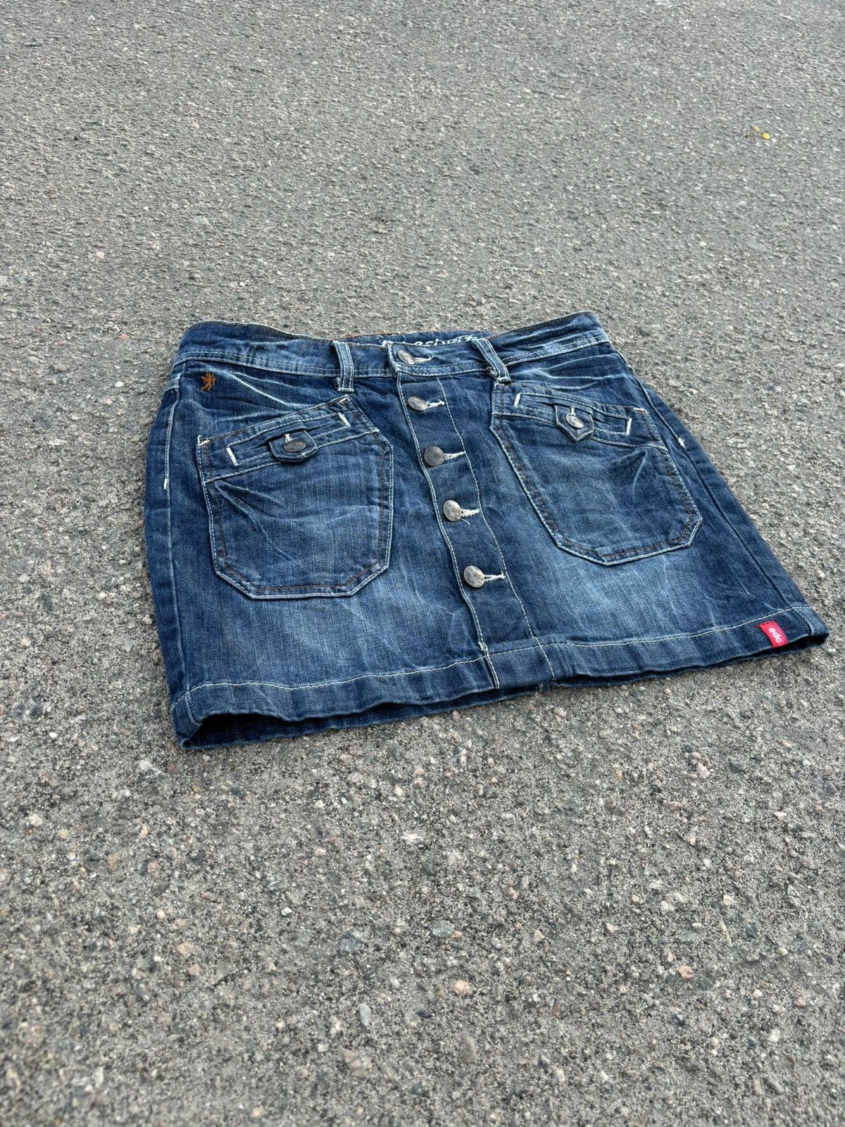 Japanese Brand × Vintage Vintage Y2k Denim cargo mini skirt Size 25" / US 0 / IT 36 - 1 Thumbnail