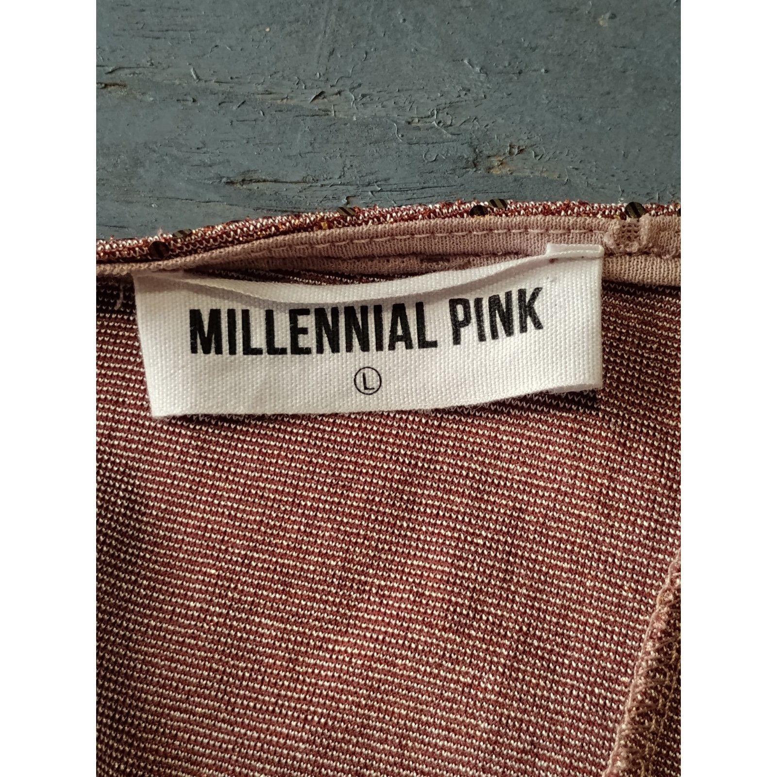 Other Millennial (Large) Pink Women's Pink Gold Short Knee Dress Size L / US 10 / IT 46 - 1 Thumbnail