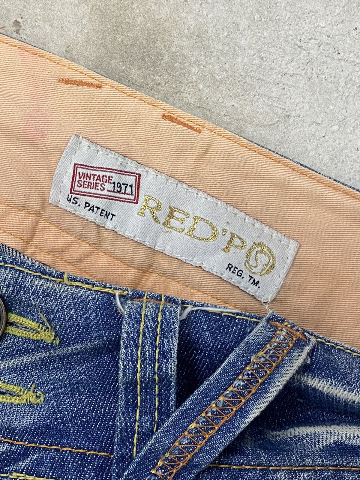 Japanese Brand × Le Grande Bleu (L.G.B.) Flare Red Pepper Jean Japan Unisex Mud Washed Upper Clawn Size US 29 - 14 Thumbnail