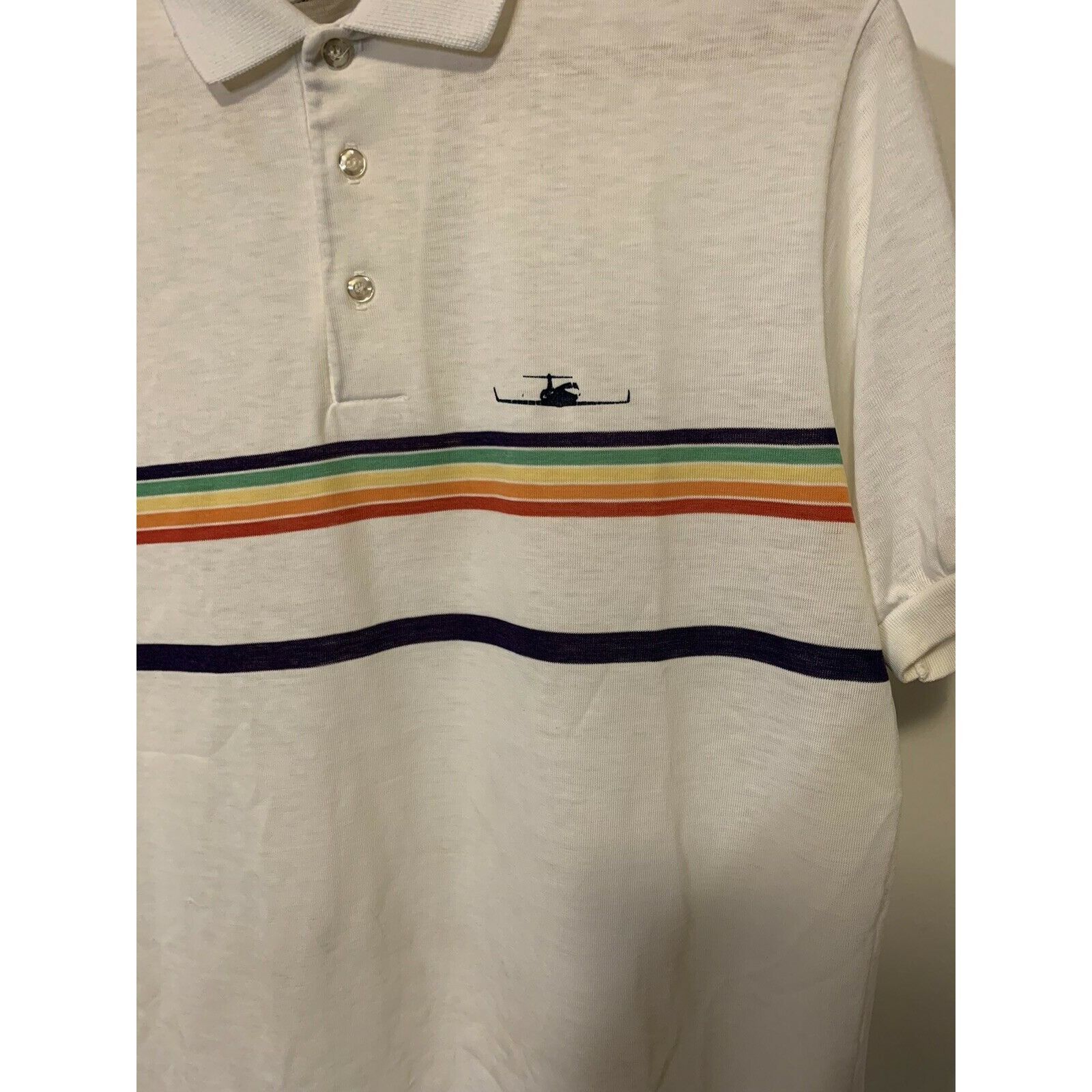Vintage vintage 1980s rainbow polo t shirt Men’s Sz L Screen Mates Size US L / EU 52-54 / 3 - 7 Thumbnail