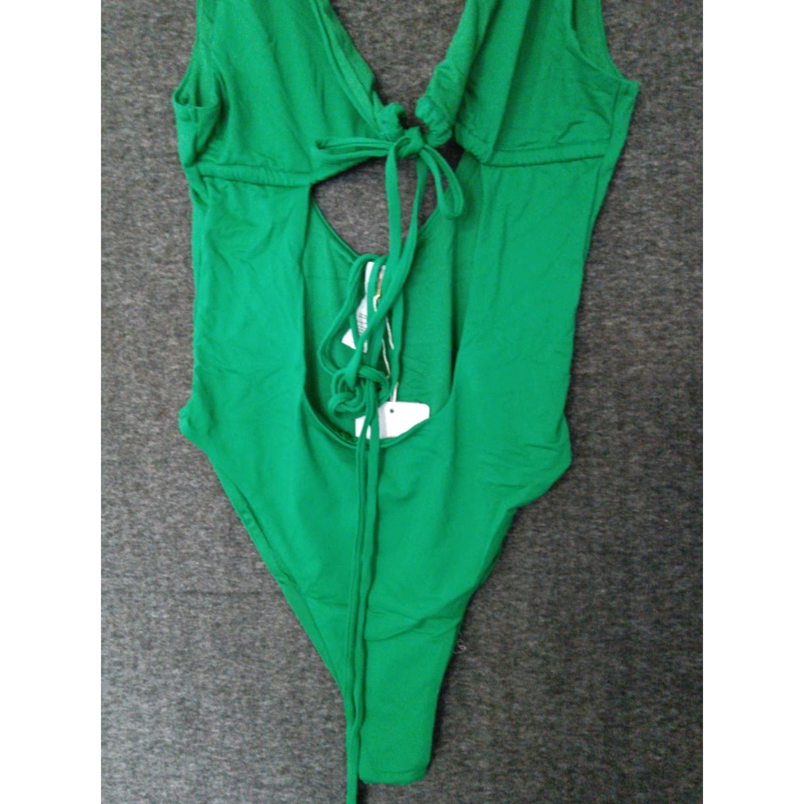 Triangl Toluca One Piece Green XS Swim Triangle Waist Wrap Open Tummy Solid Nylon Spandex Women Beach Size ONE SIZE - 3 Thumbnail