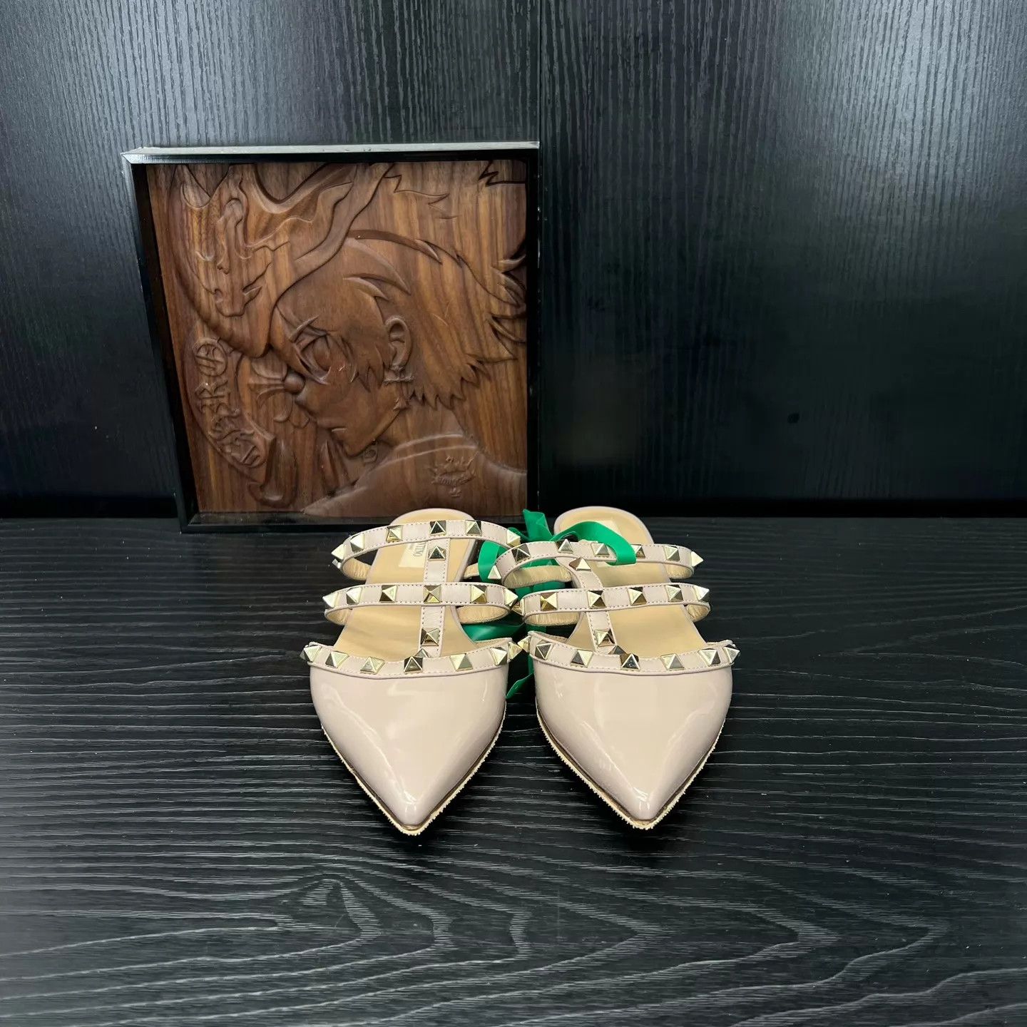 Valentino Valentino Rockstud Nude Pink Slippers 37 Near New Size US 6.5 / IT 36.5 - 5 Thumbnail