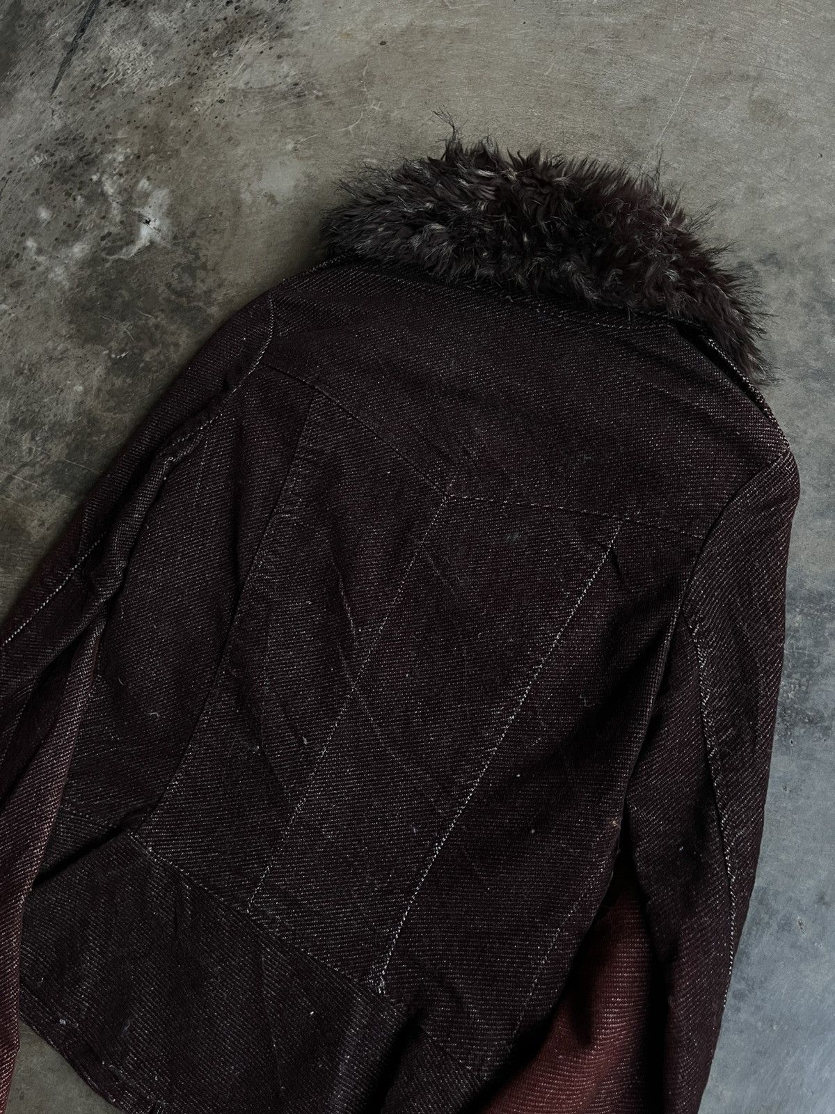 14th Addiction 2000s JAPANESE AMANG FUR JACKET CORDUROY BONDAGE GOTHIC VKEI Size US S / EU 44-46 / 1 - 4 Thumbnail