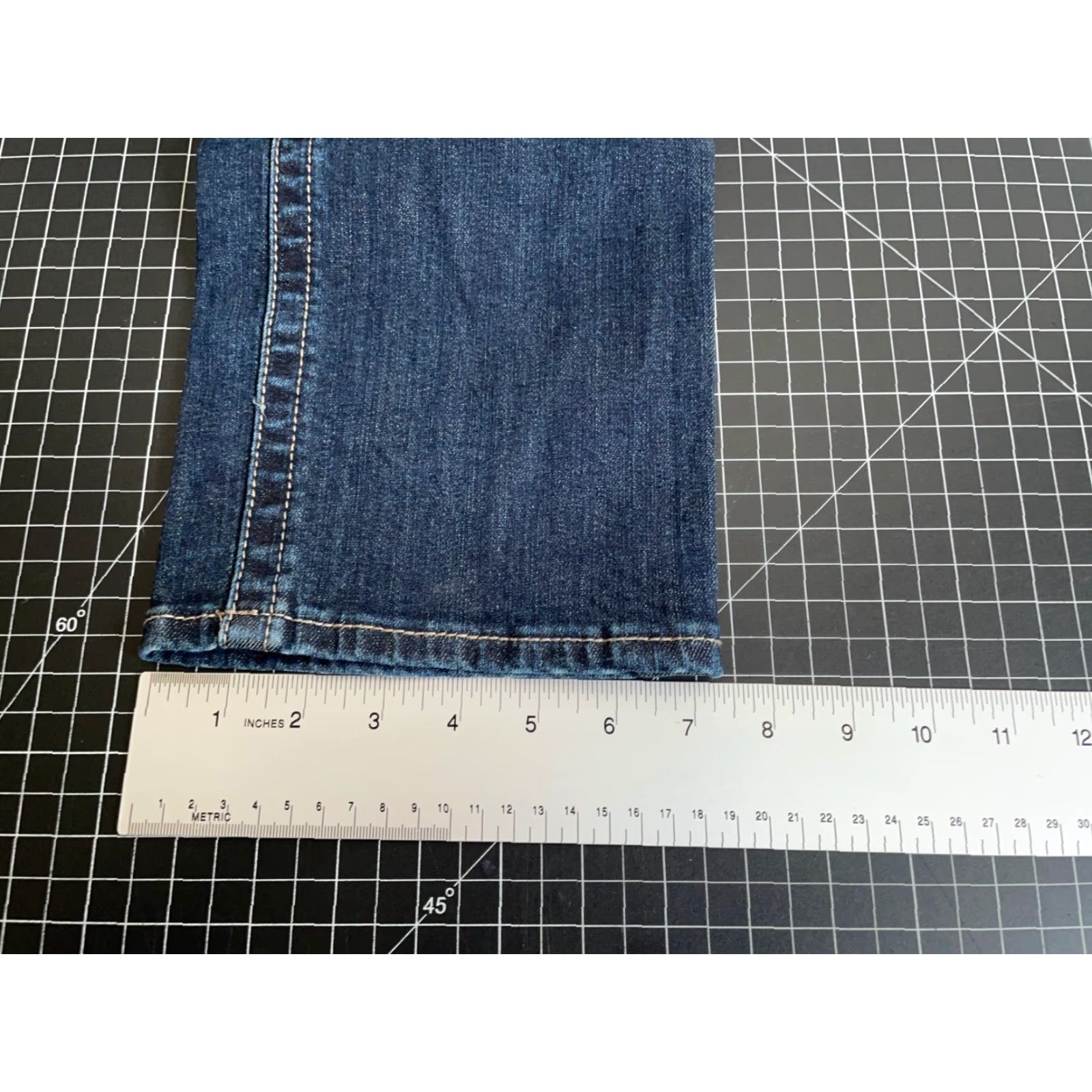 Vintage KUT from the Kloth Jeans Women's 10 Straight Leg Blue Denim Stretch 5-Pocket Zip Fly Mid-Rise Womens Size 32" / US 10 / IT 46 - 7 Thumbnail