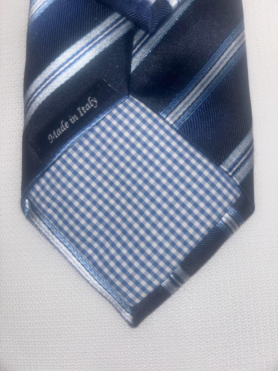 Vintage Men's tie made of 100% silk Profuomo tie blue made in Italy Size ONE SIZE - 5 Thumbnail
