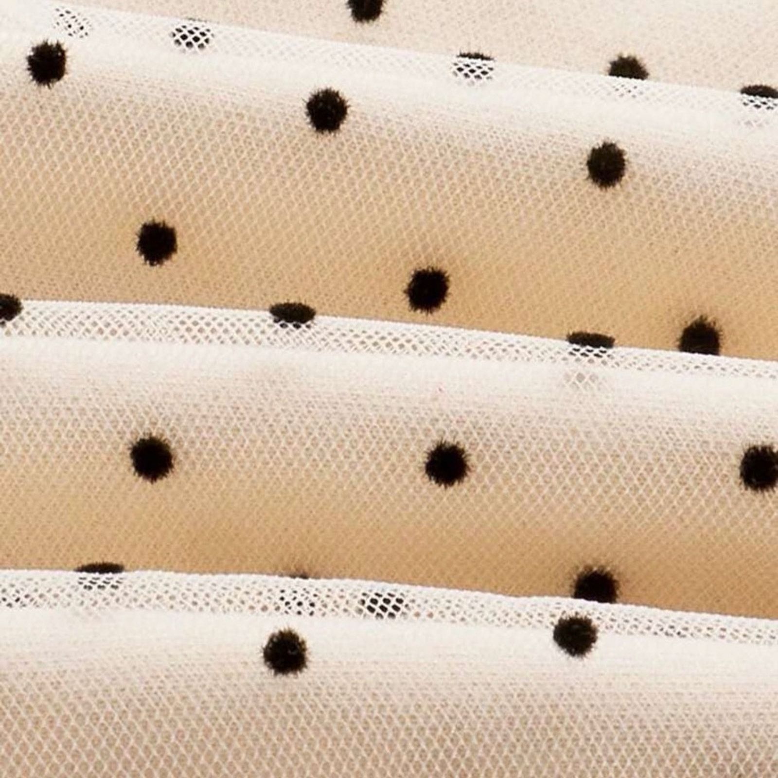 Other Y2K Pinup Black and Cream Polka Dot off shoulder Top w a bow Size S / US 4 / IT 40 - 4 Thumbnail