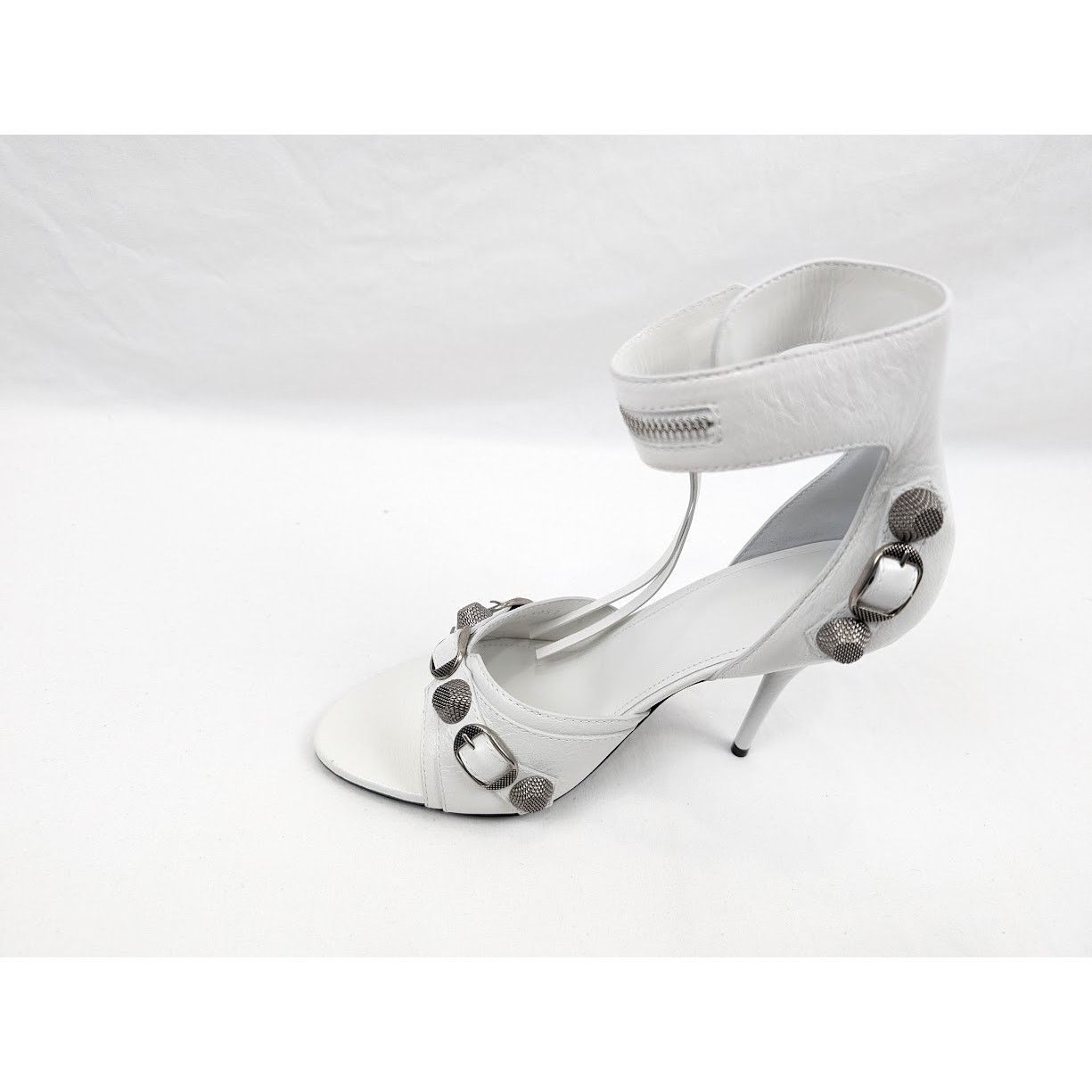 Balenciaga o1rshd1 Arena Cagole Sandals in Optic White/Silver Size US 8 / IT 38 - 8 Thumbnail